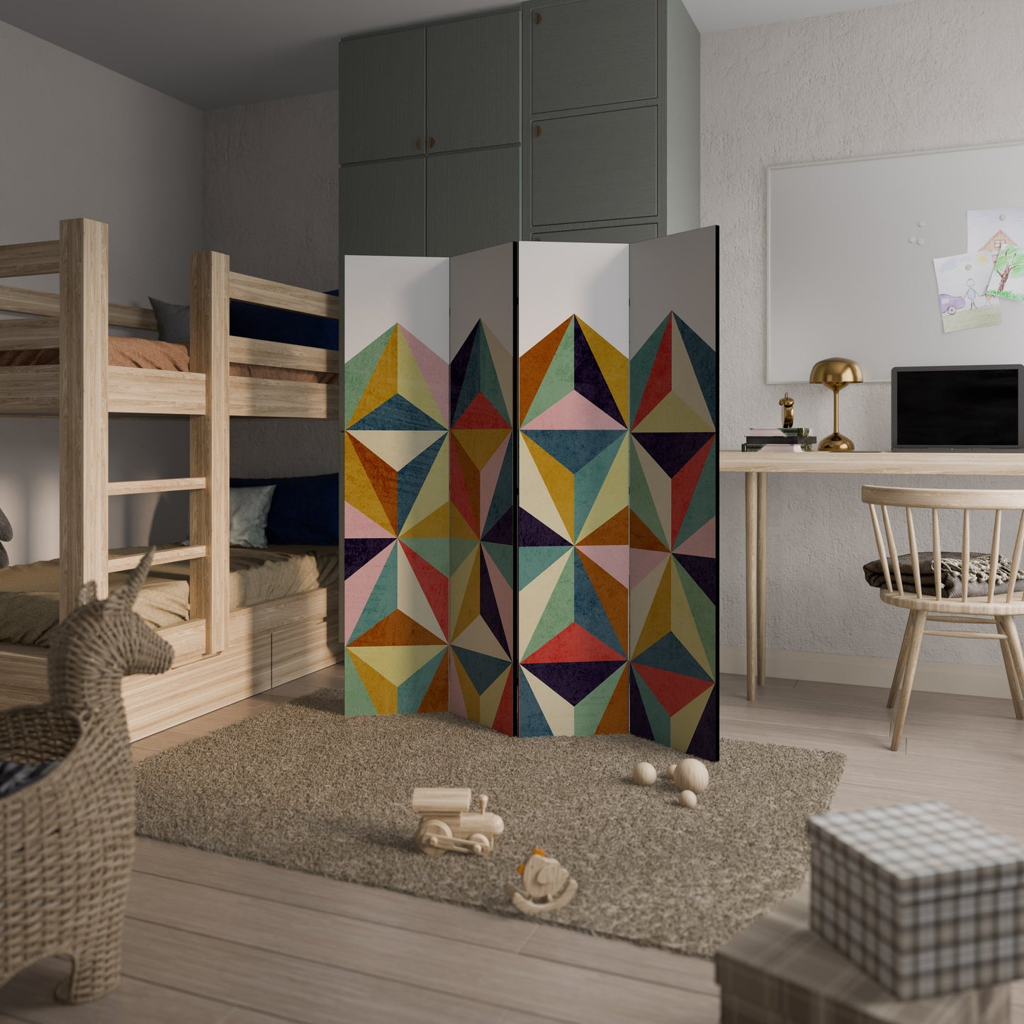 TESSELATE TREASURES Dekorativ rumsavdelare med 4 paneler