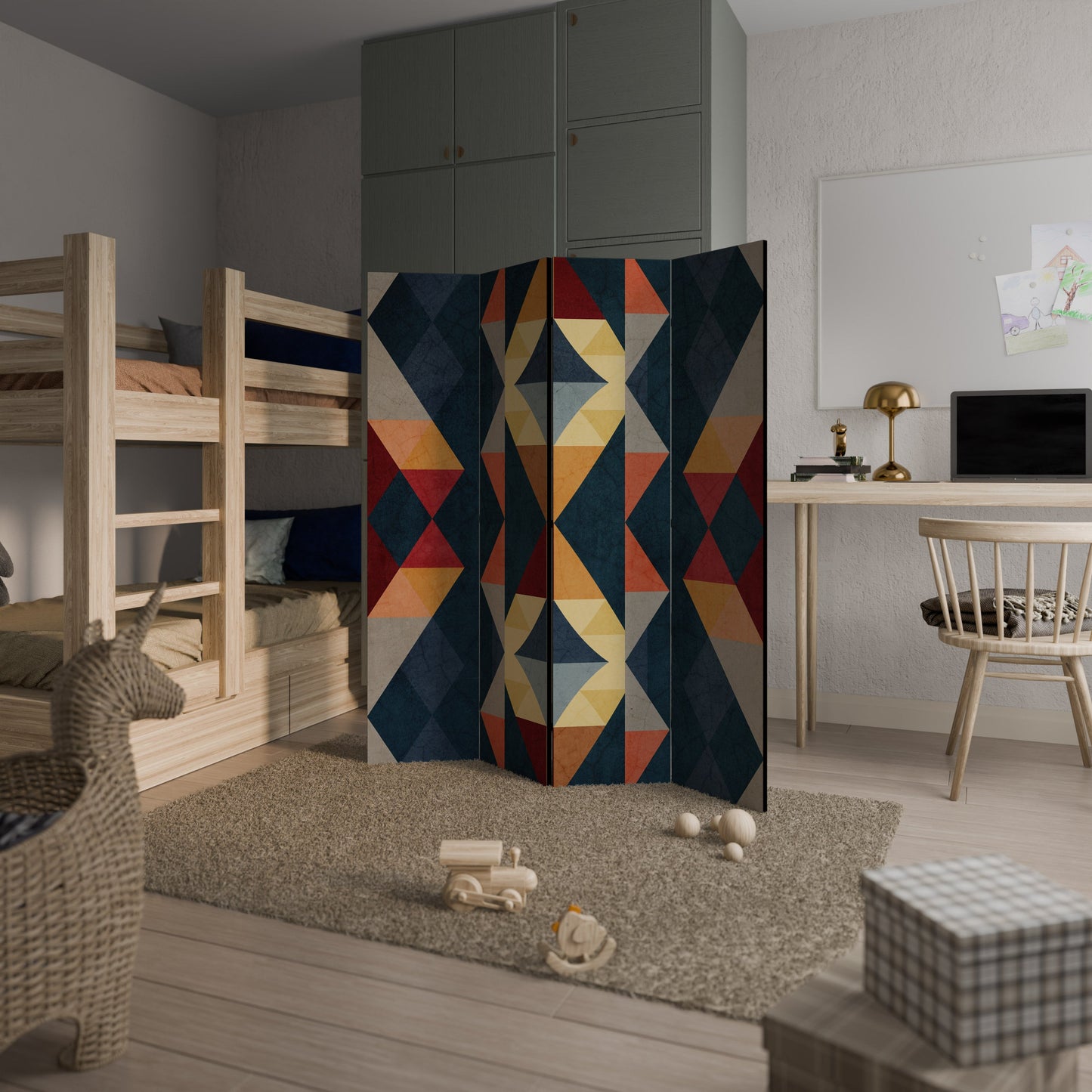 Dekorativ rumsavdelare med 4 paneler CRACKED ILLUSION
