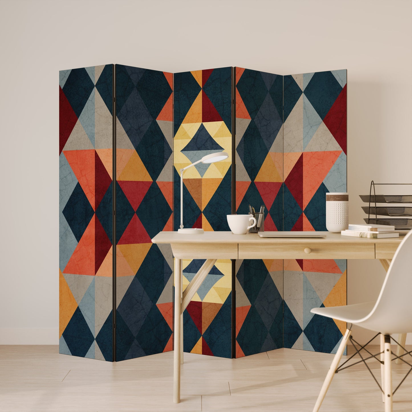 CRACKED ILLUSION Decorative 5-Panel Room Divider