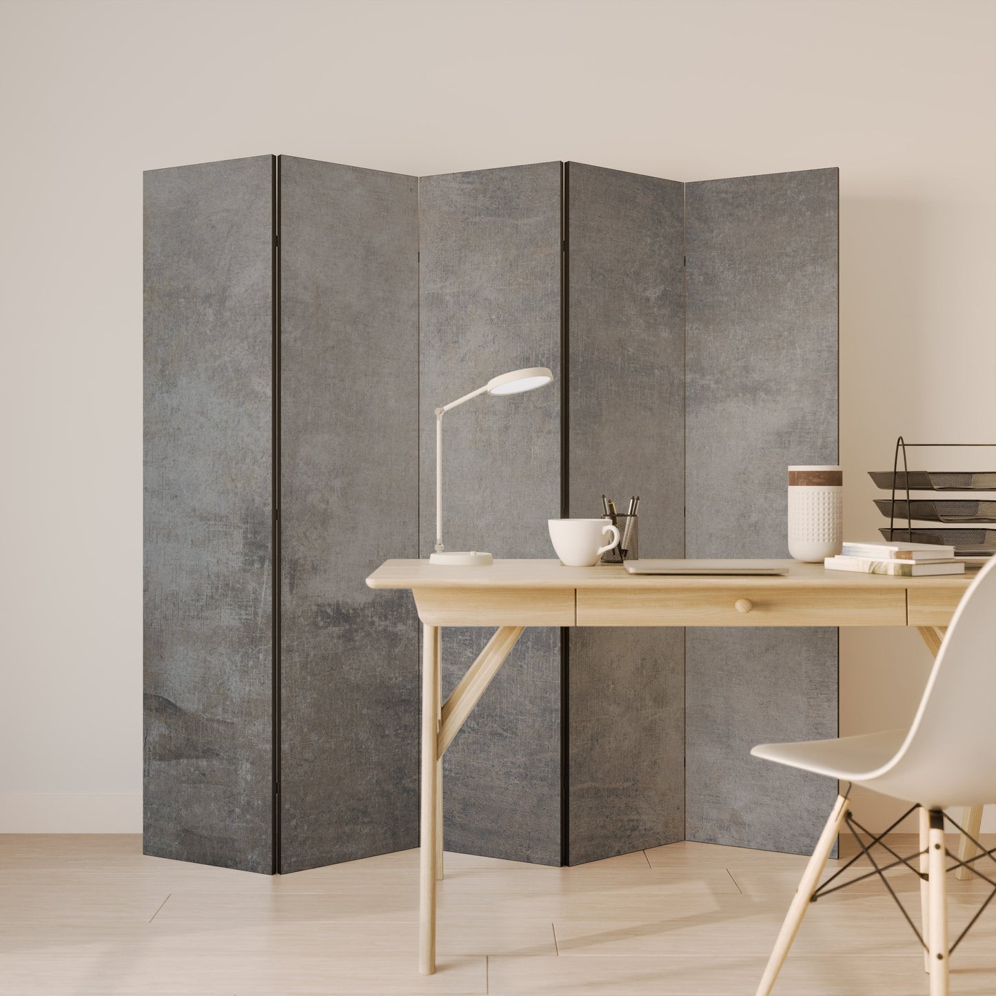 CONCRETE WALL Decorative 5-Panel Room Divider