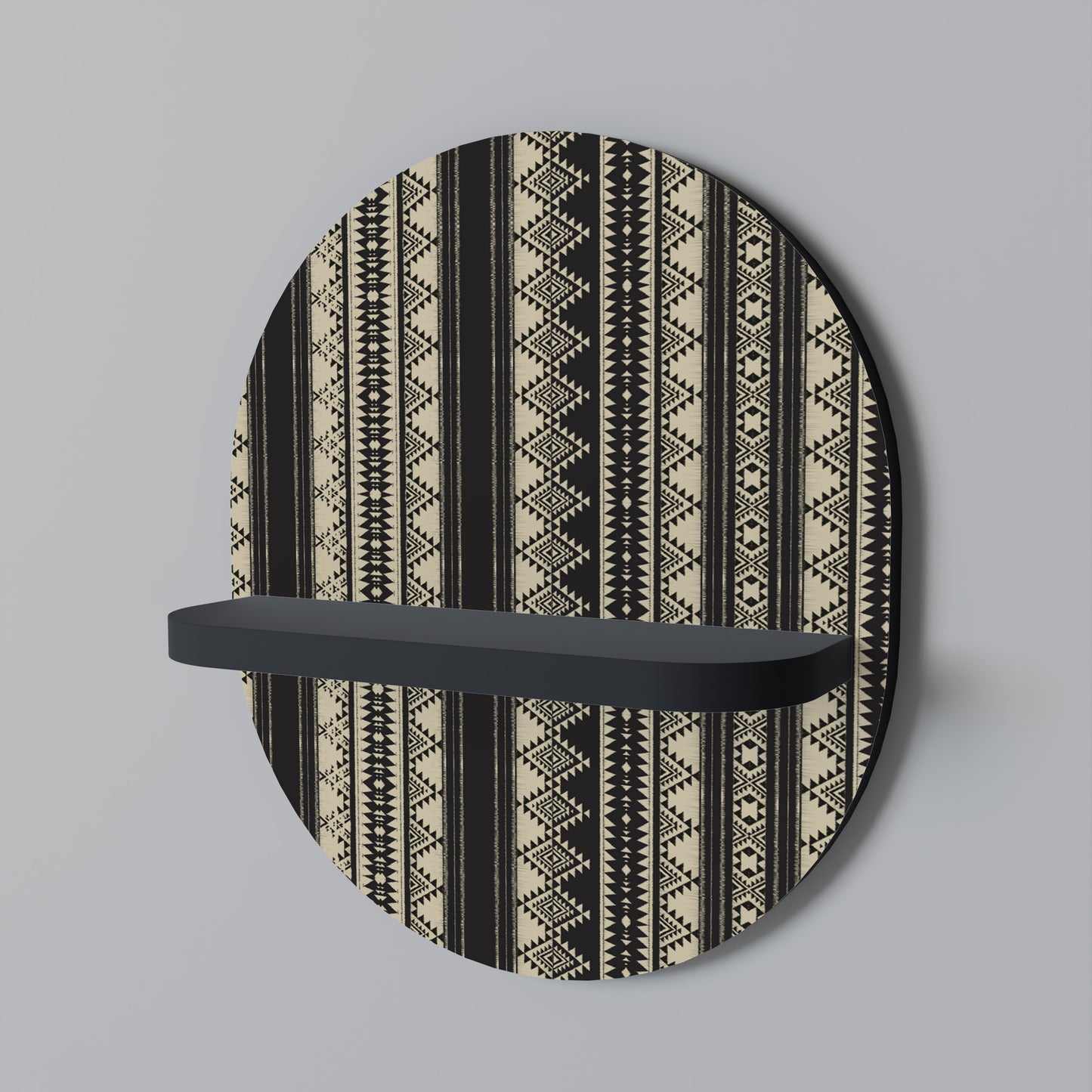 AZTEC Oval konsthylla i svart finish
