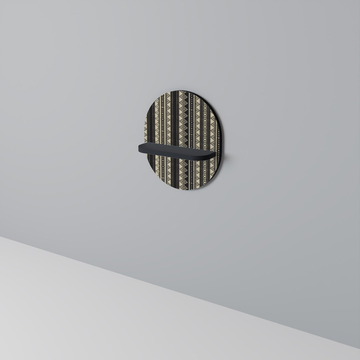 AZTEC Oval konsthylla i svart finish
