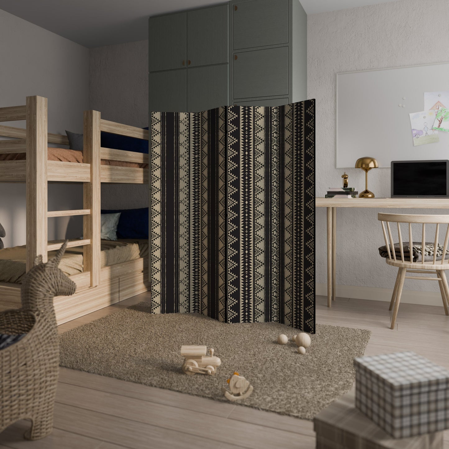 AZTEC Decorative 4-Panel Room Divider