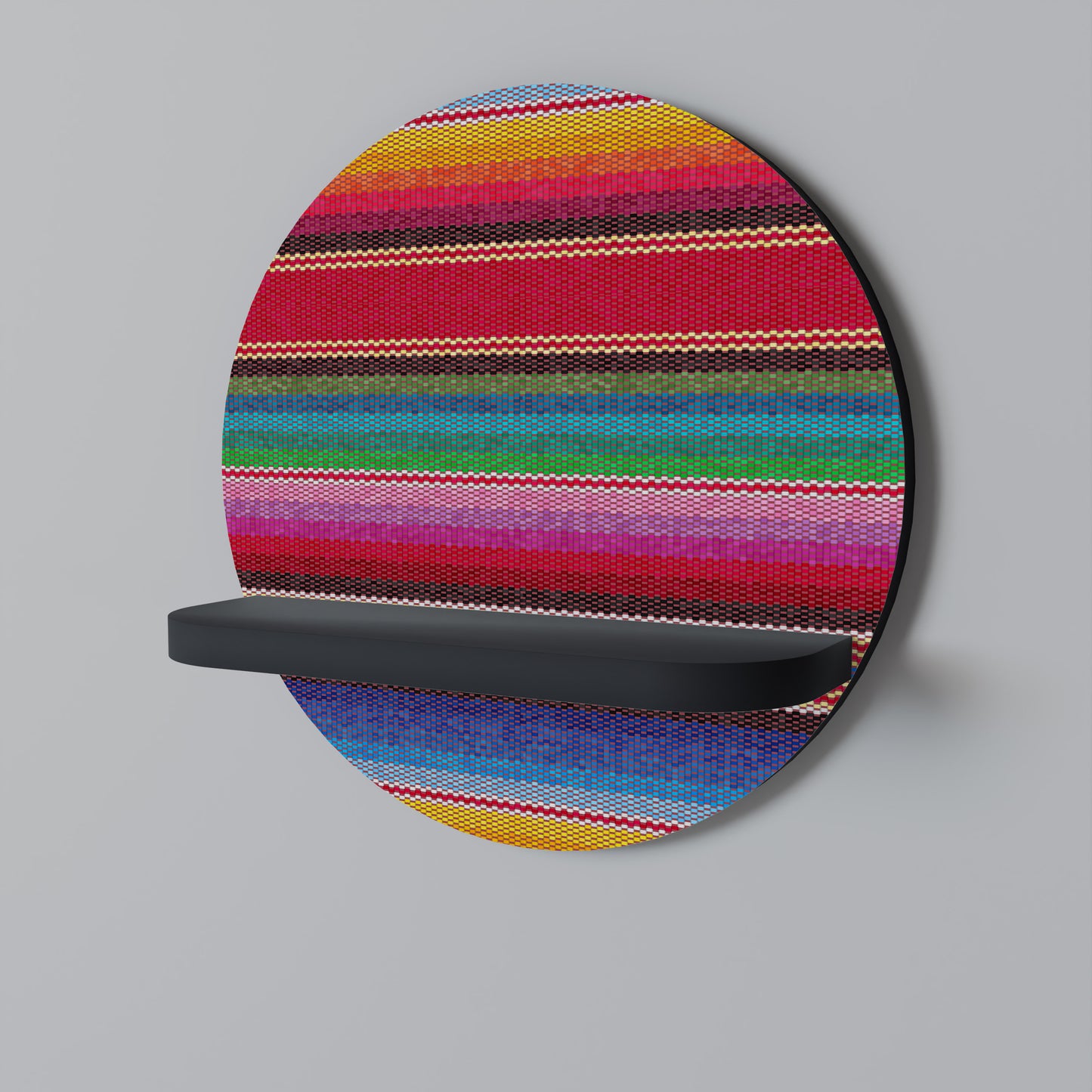 ETNIC MEXICAN Rund konsthylla i svart finish
