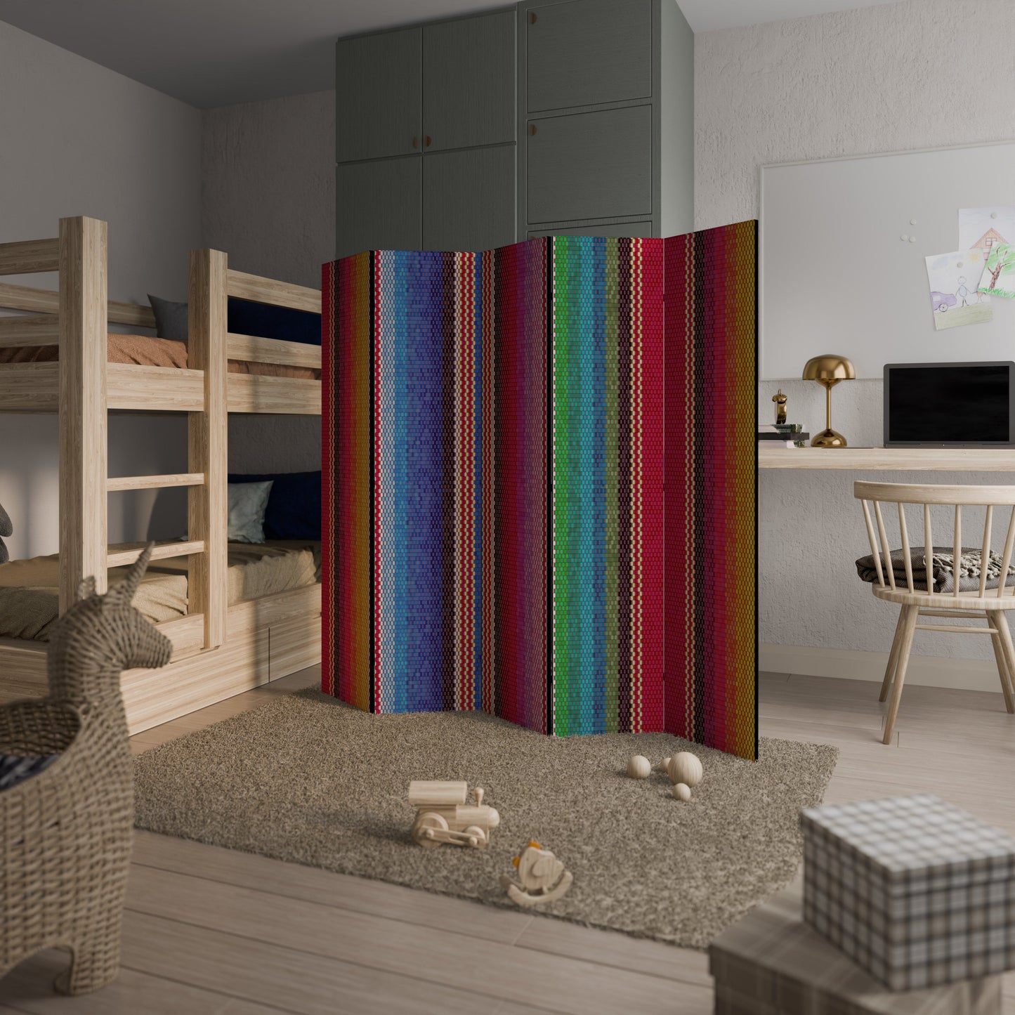 ETHNIC MEXICAN Decorative 5-Panel Room Divider