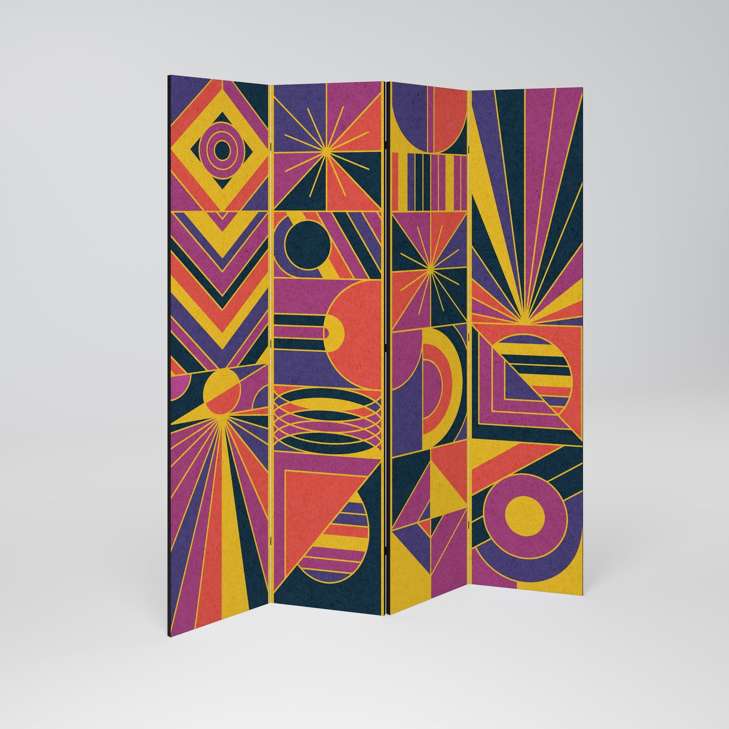 ELECTRIC PATTERNS Decorative 4-Panel Room Divider