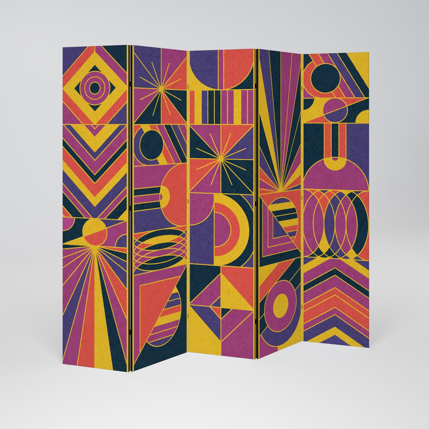 ELECTRIC PATTERNS Decorative 5-Panel Room Divider