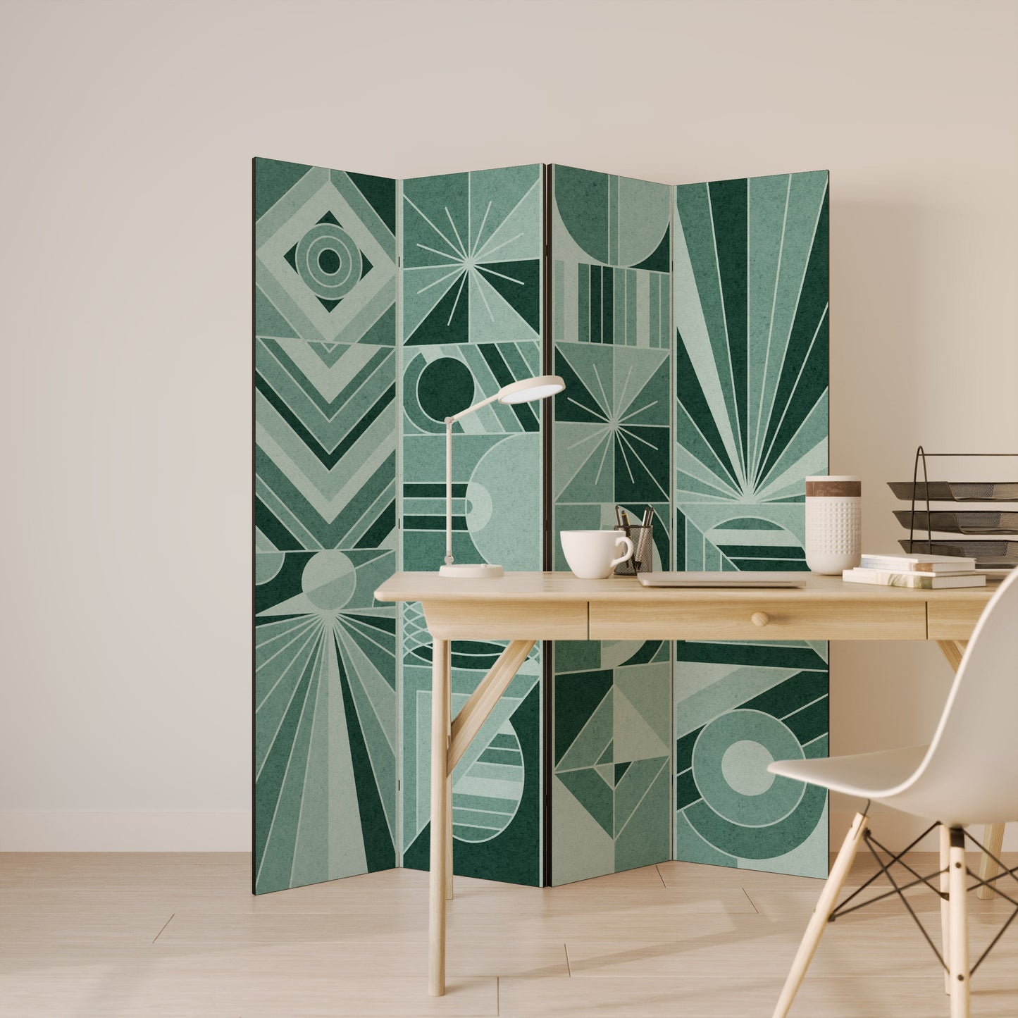 HARMONIC GRID Decorative 4-Panel Room Divider