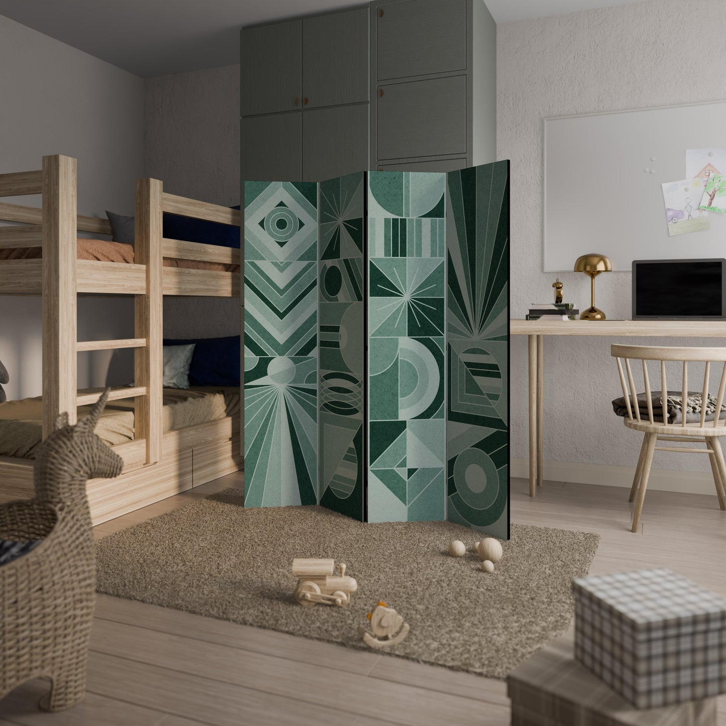 HARMONIC GRID Decorative 4-Panel Room Divider