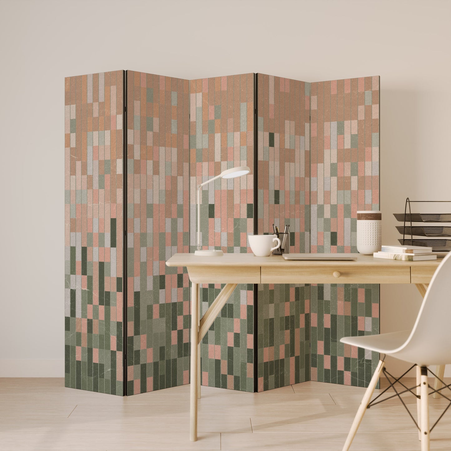 BUILDING THE FUTURE Decorative 5-Panel Room Divider