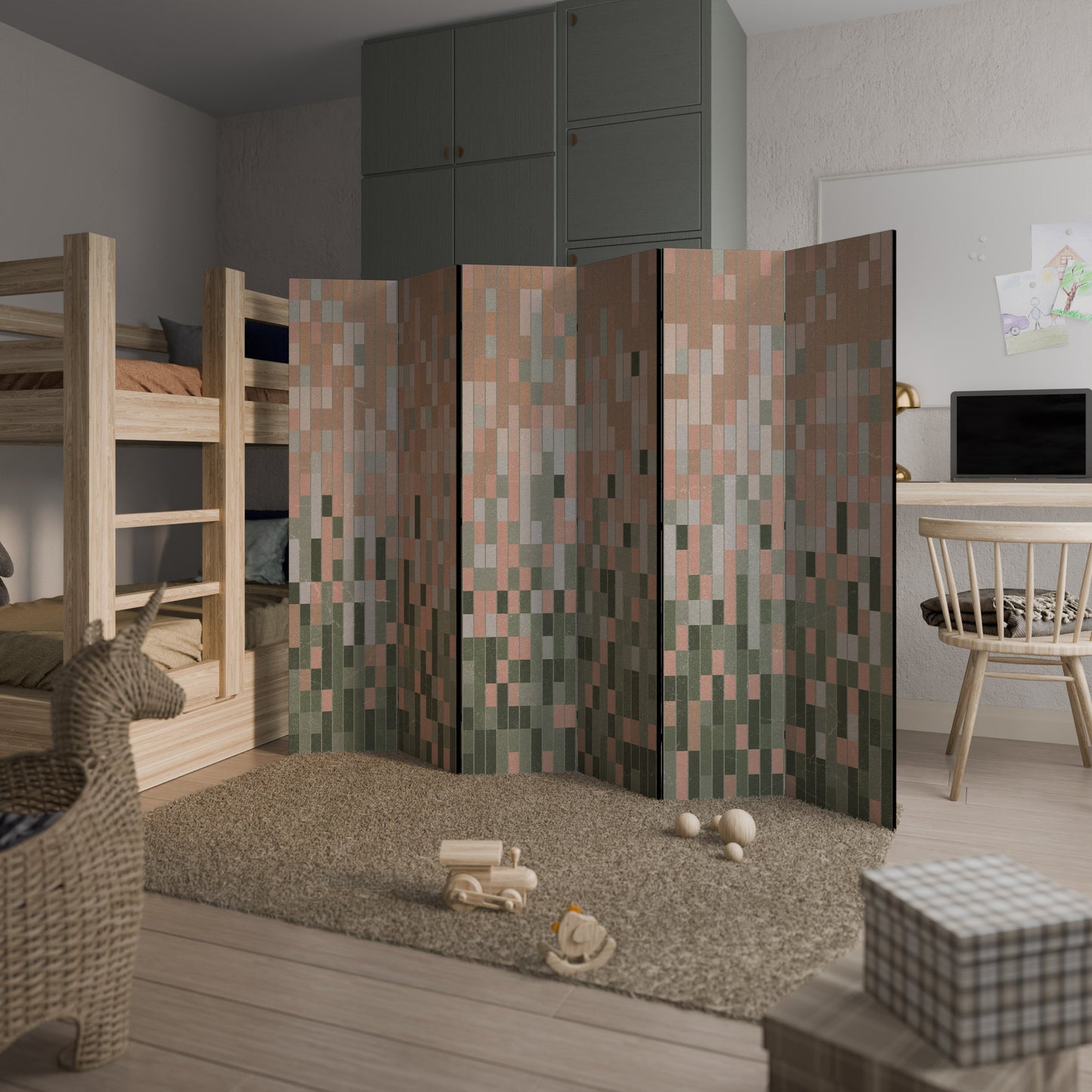 BUILDING THE FUTURE Decorative 6-Panel Room Divider