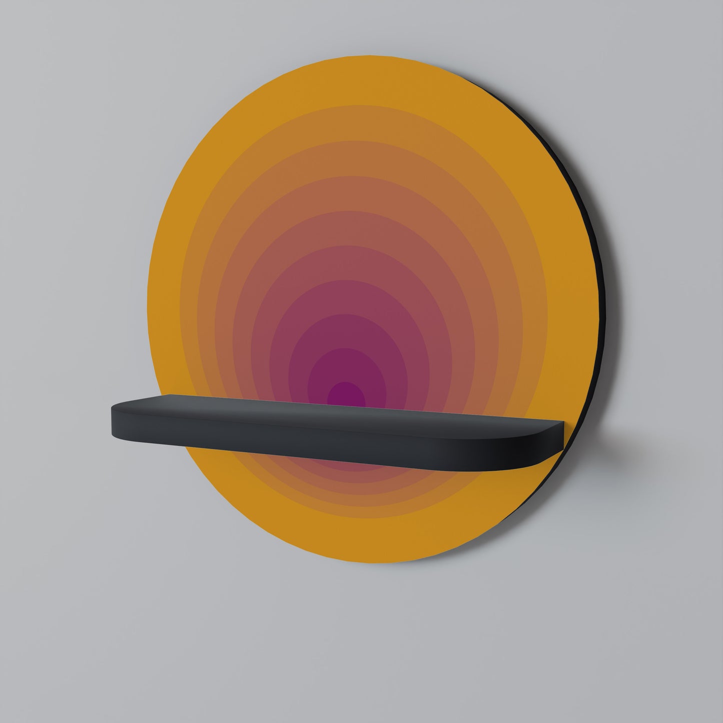 BLUSH GRADIENT Rund konsthylla i svart finish