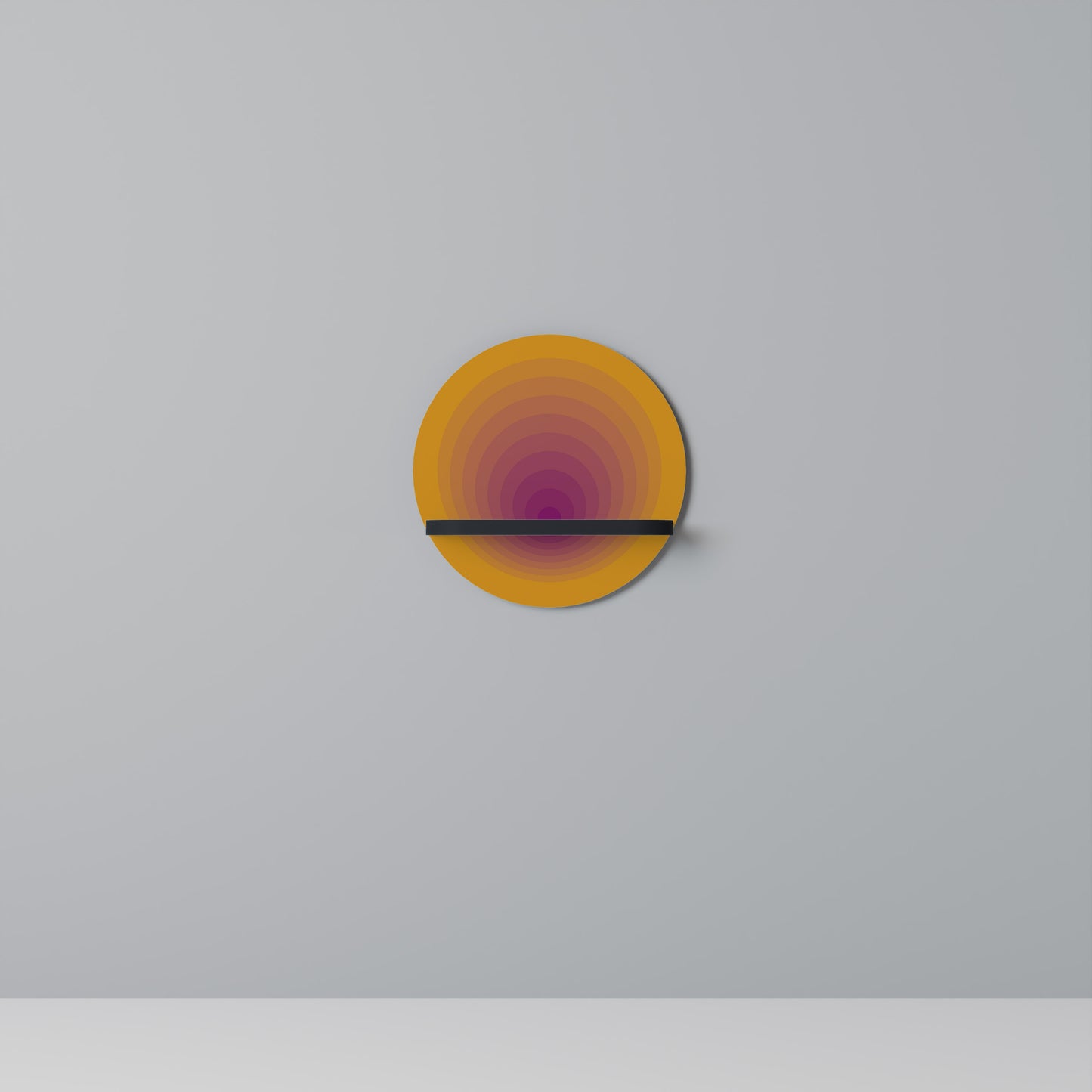 BLUSH GRADIENT Rund konsthylla i svart finish