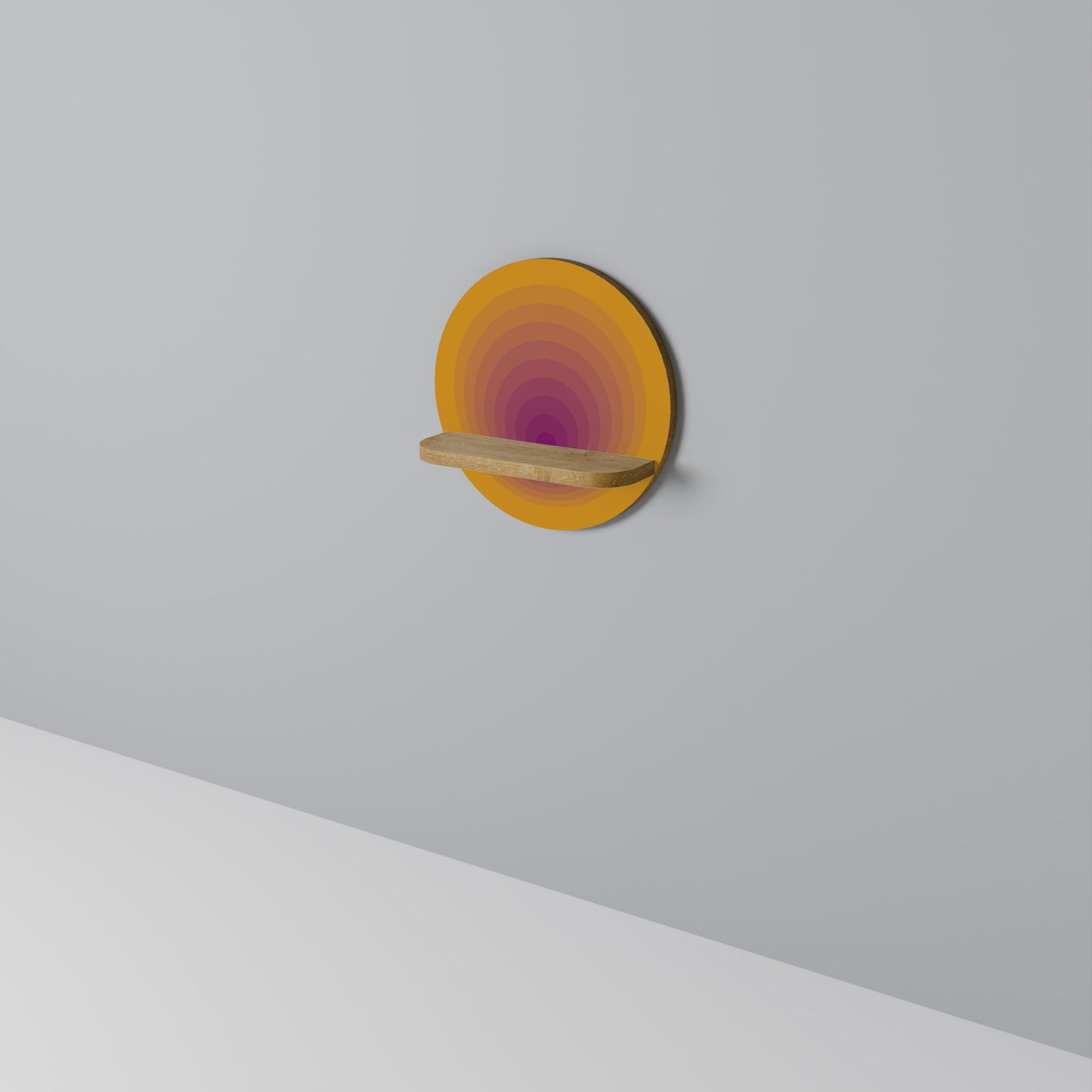 BLUSH GRADIENT Rund Konsthylla I Ekeffekt