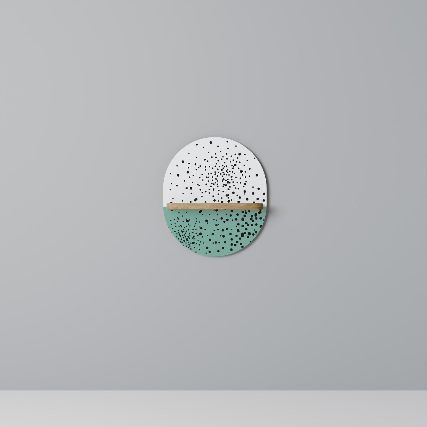DOTTED DELIGHTS Oval Art Shelf In Oak Effect