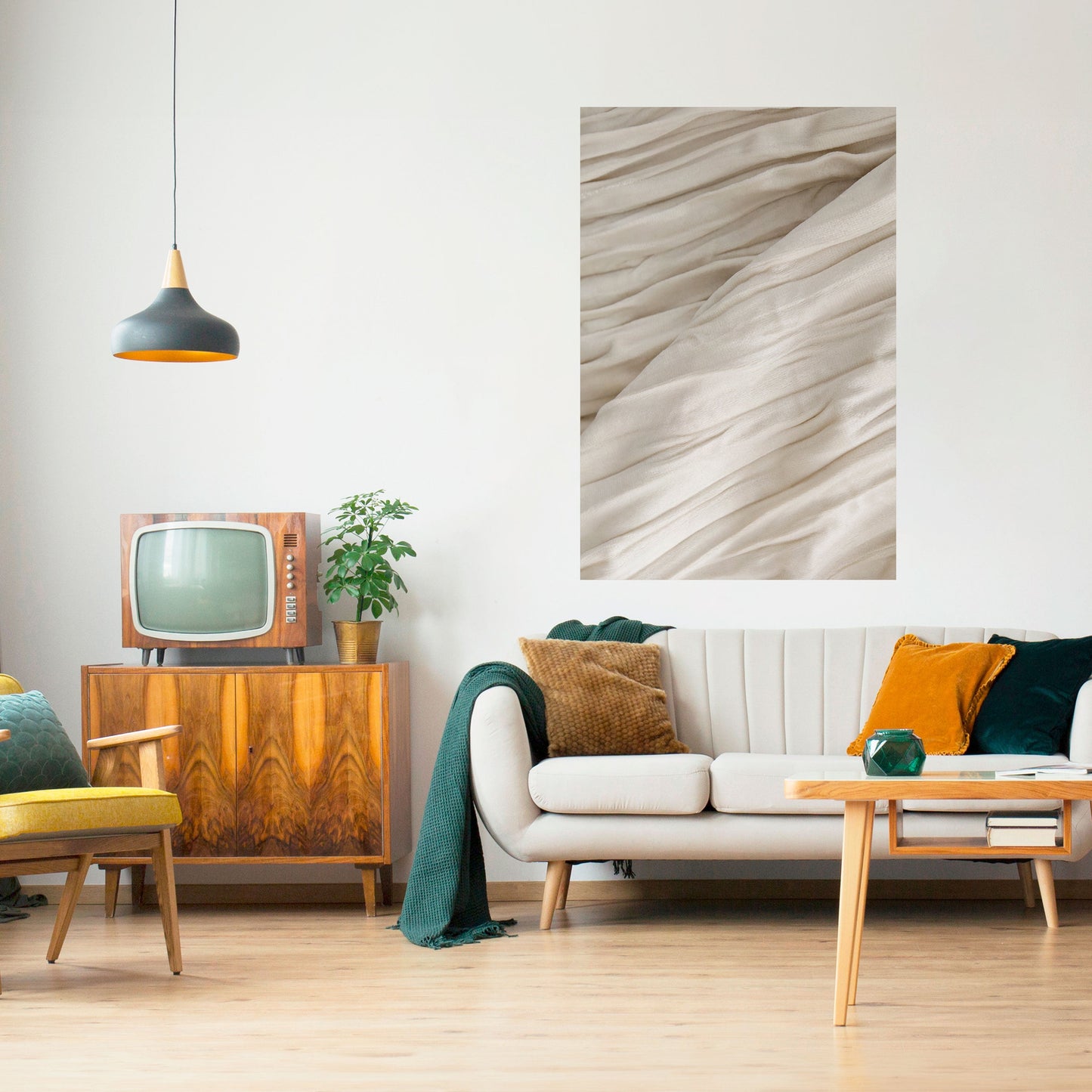 SERENE FOLDS Peel and Stick Vertical Poster