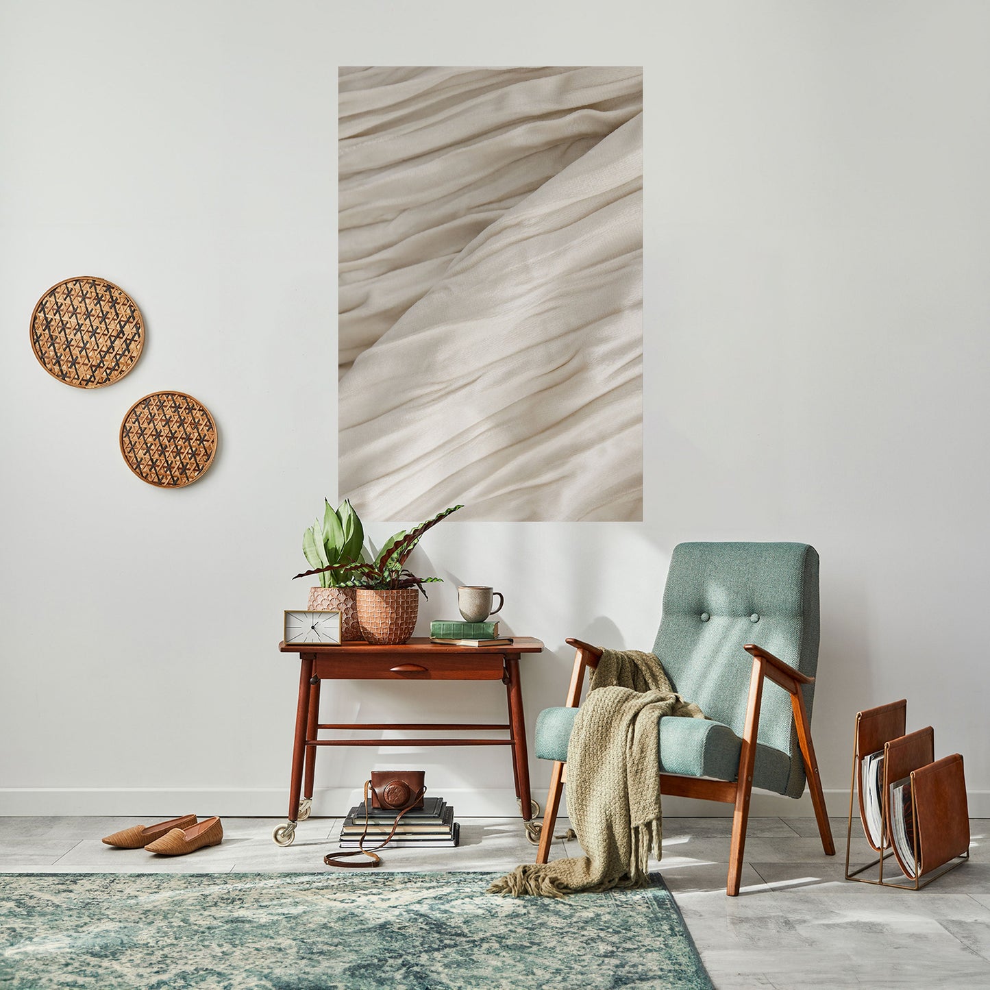 SERENE FOLDS Peel and Stick Vertical Poster