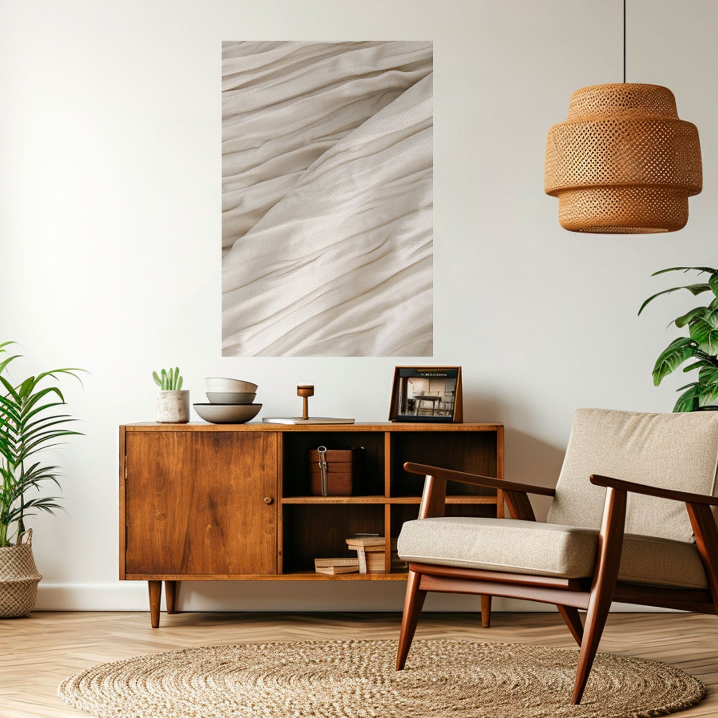 SERENE FOLDS Peel and Stick Vertical Poster