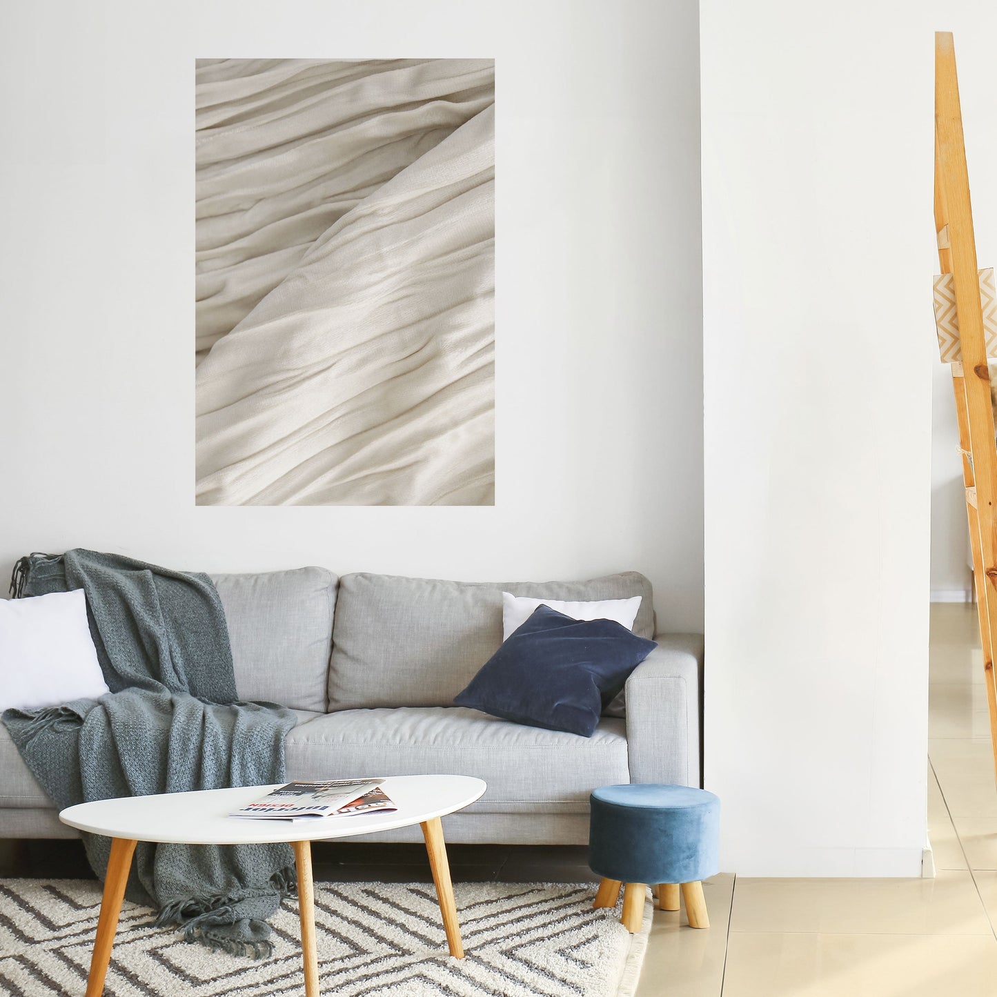 SERENE FOLDS Peel and Stick Vertical Poster