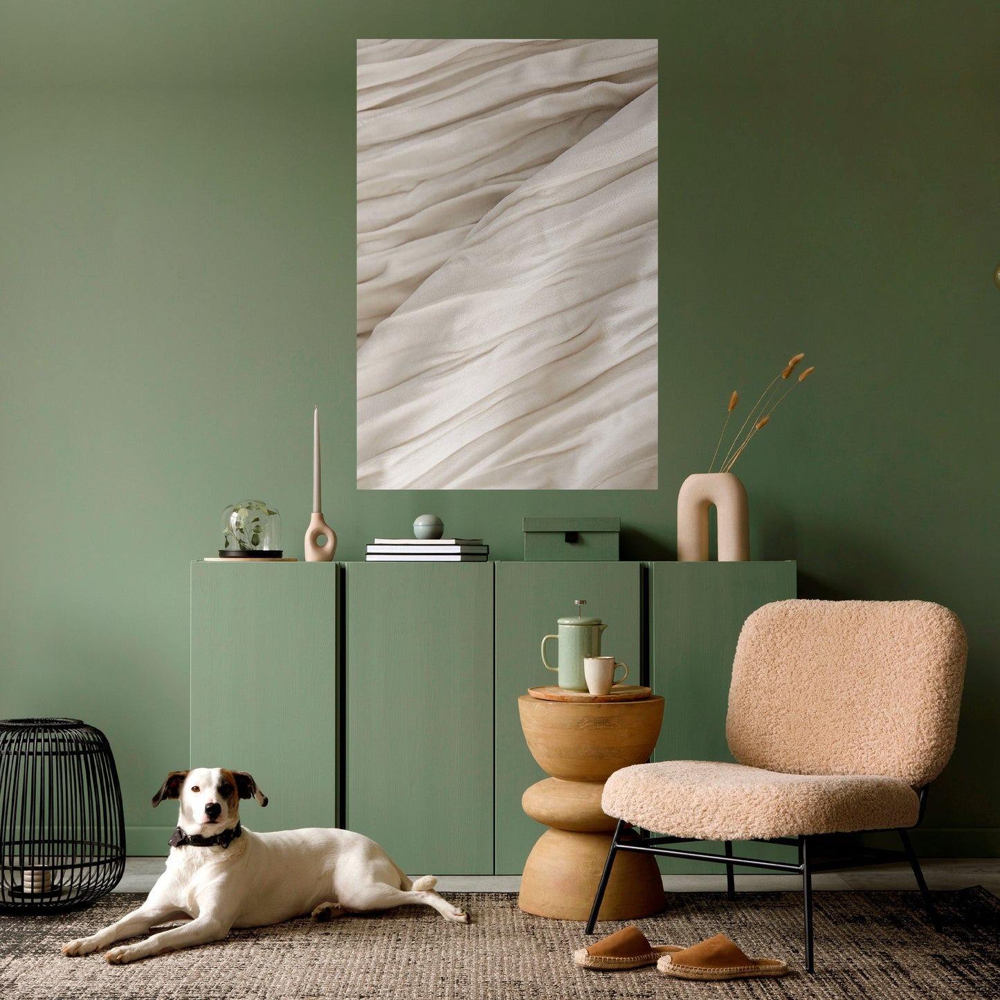SERENE FOLDS Peel and Stick Vertical Poster