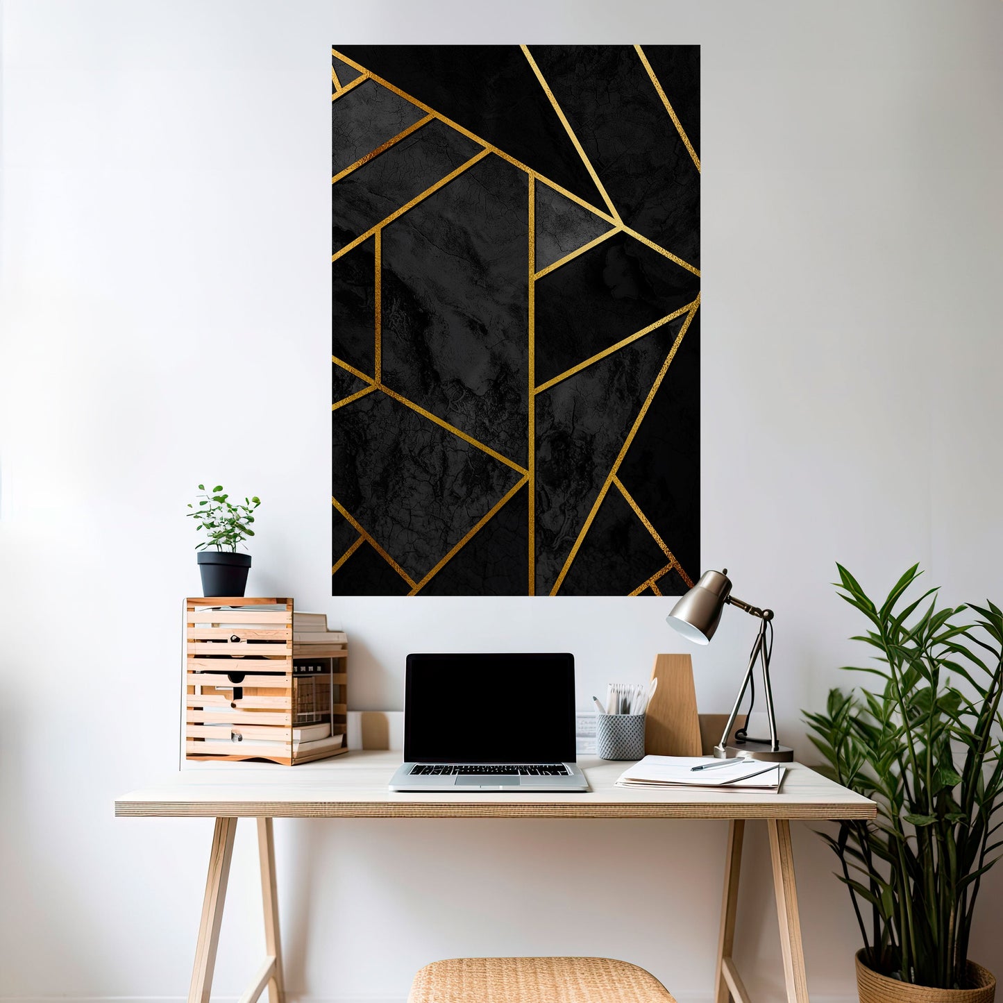GLITTERANDE GEOMETRISKA DRÖMMAR Vertikal poster med självhäftande text