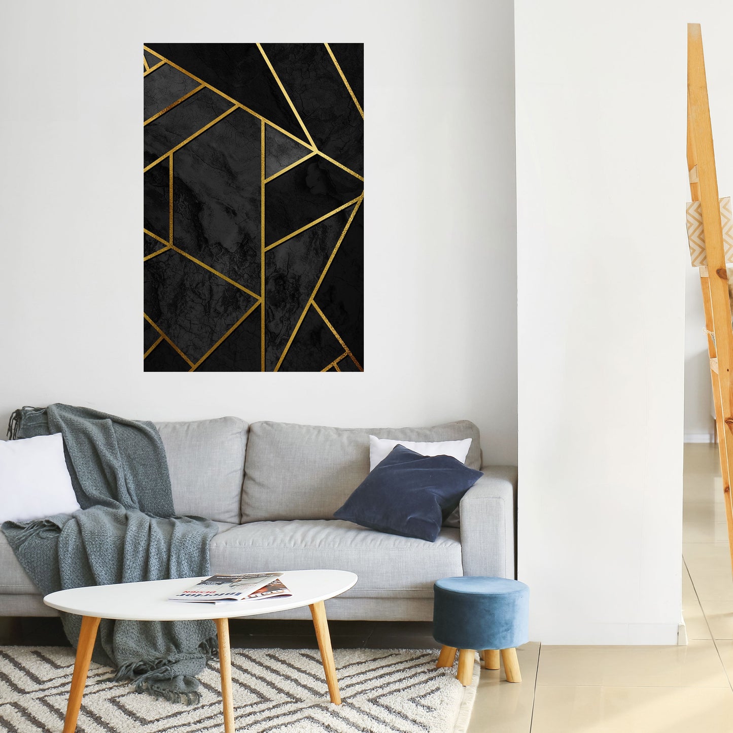 GLITTERANDE GEOMETRISKA DRÖMMAR Vertikal poster med självhäftande text