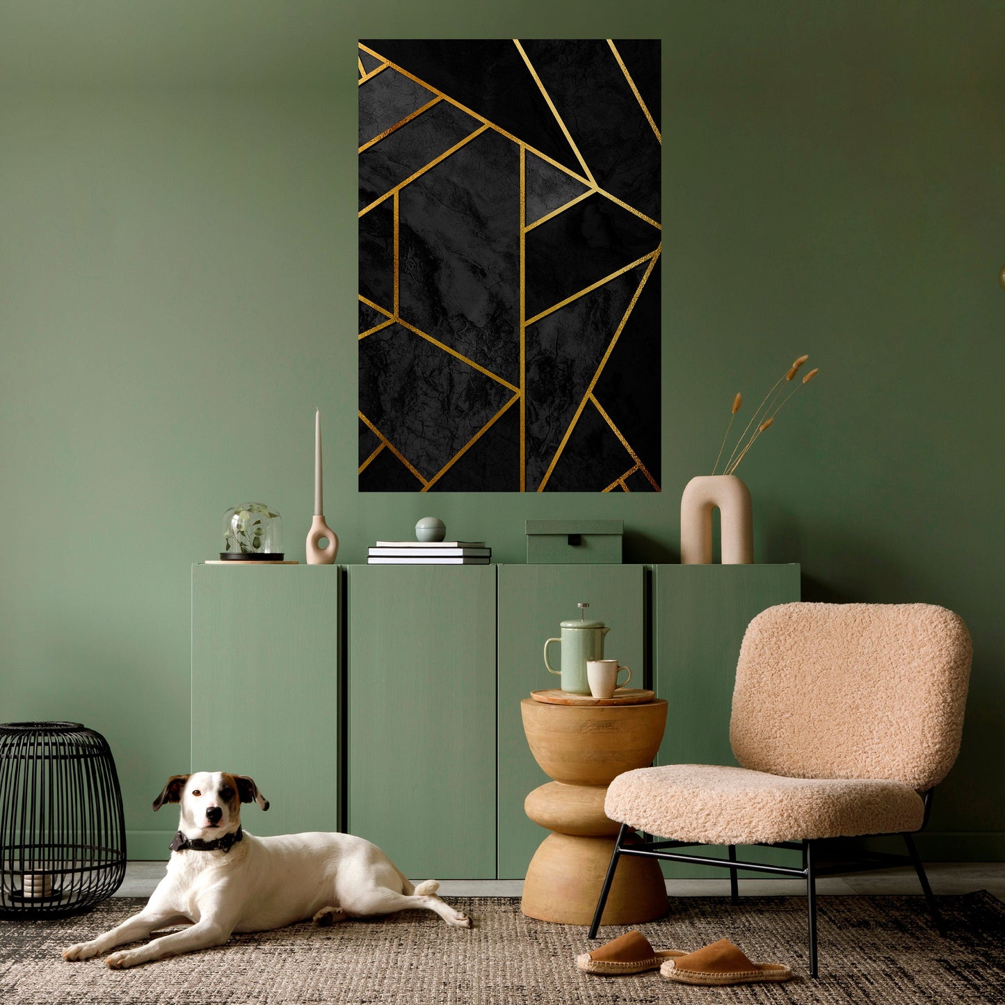 GLITTERANDE GEOMETRISKA DRÖMMAR Vertikal poster med självhäftande text