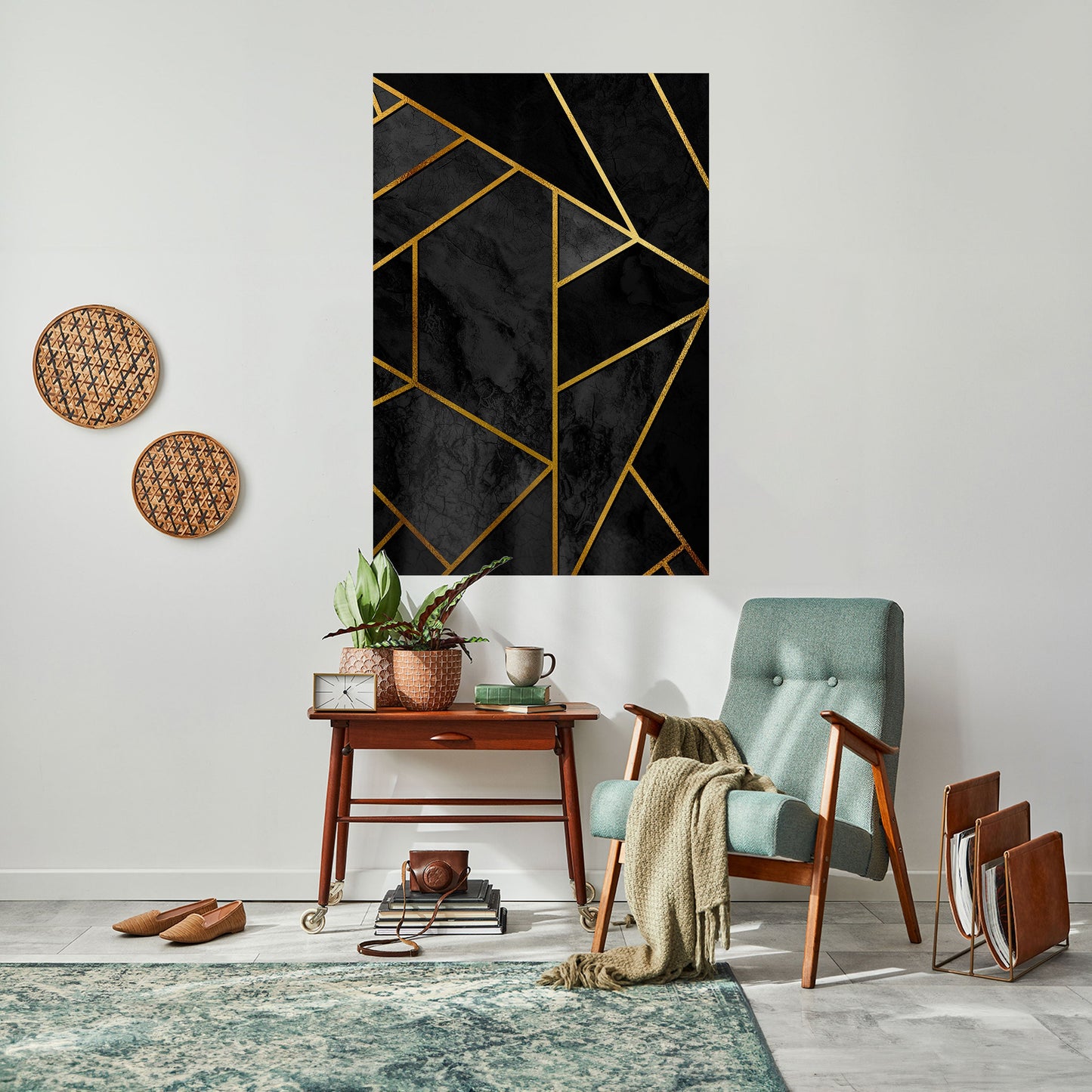GLITTERANDE GEOMETRISKA DRÖMMAR Vertikal poster med självhäftande text