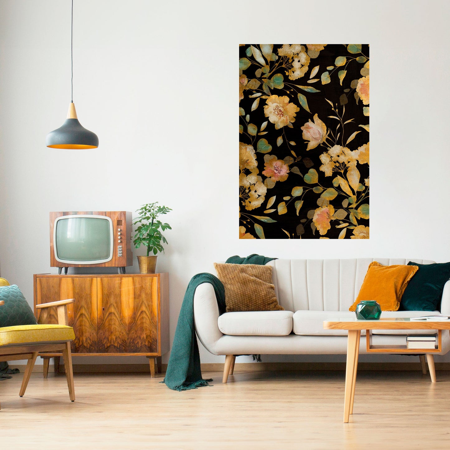 MODEST FLORAL Peel and Stick Vertical Poster