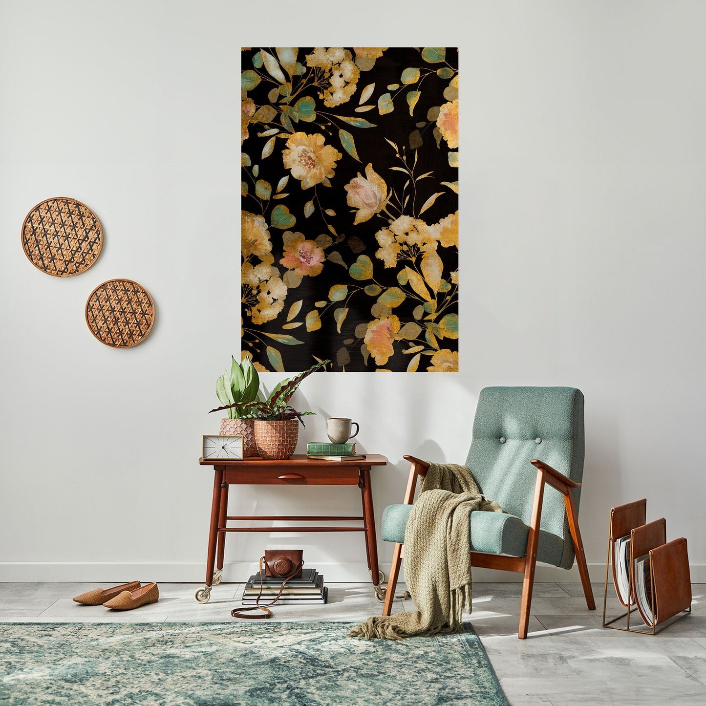 MODEST FLORAL Peel and Stick Vertical Poster