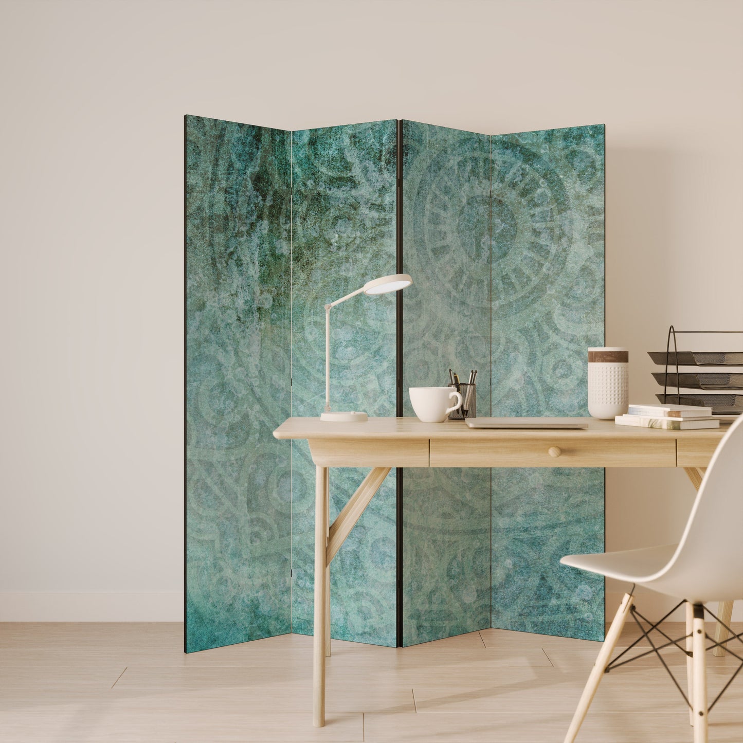 TIMELESS TEXTURAL TIDE Decorative 4-Panel Room Divider