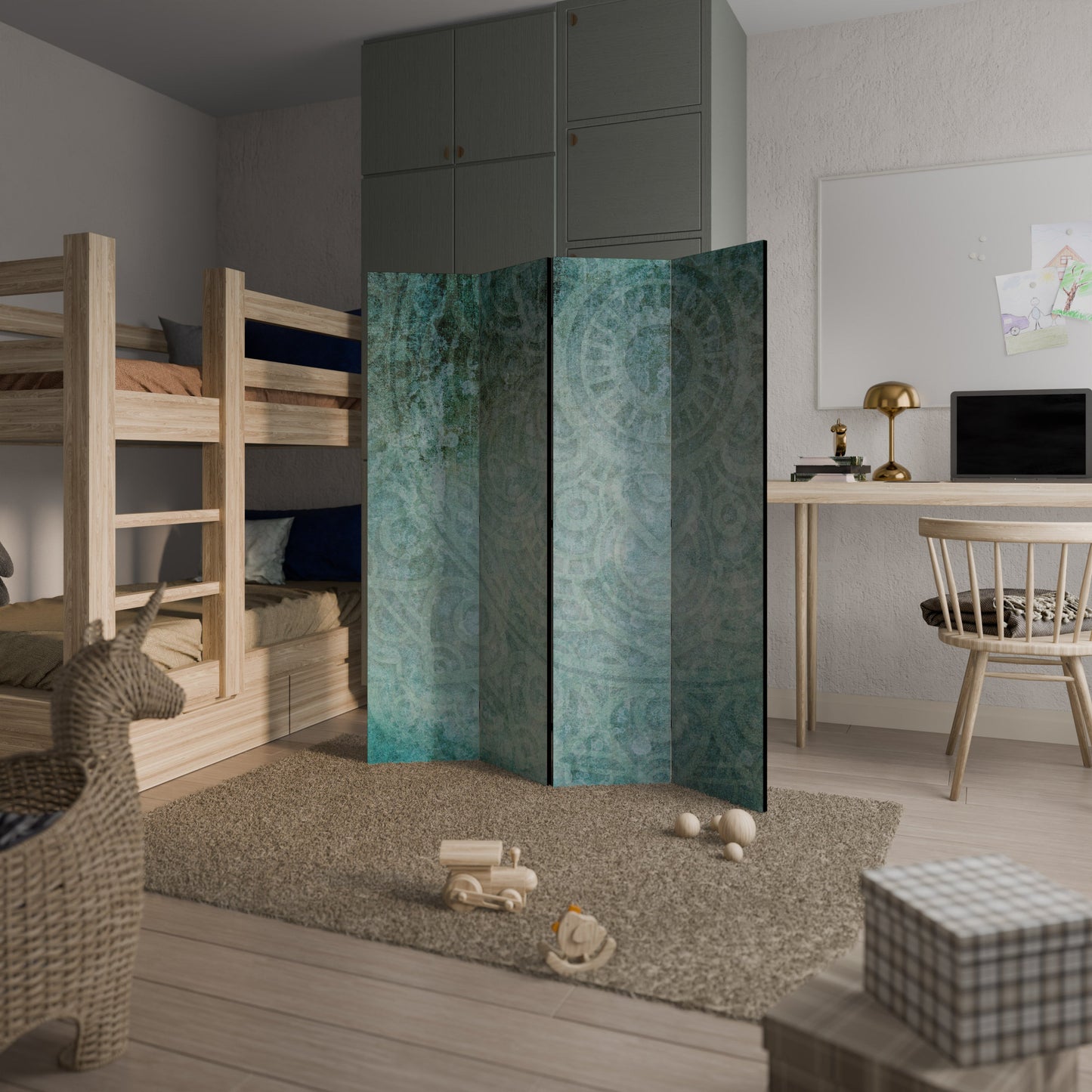 TIMELESS TEXTURAL TIDE Decorative 4-Panel Room Divider
