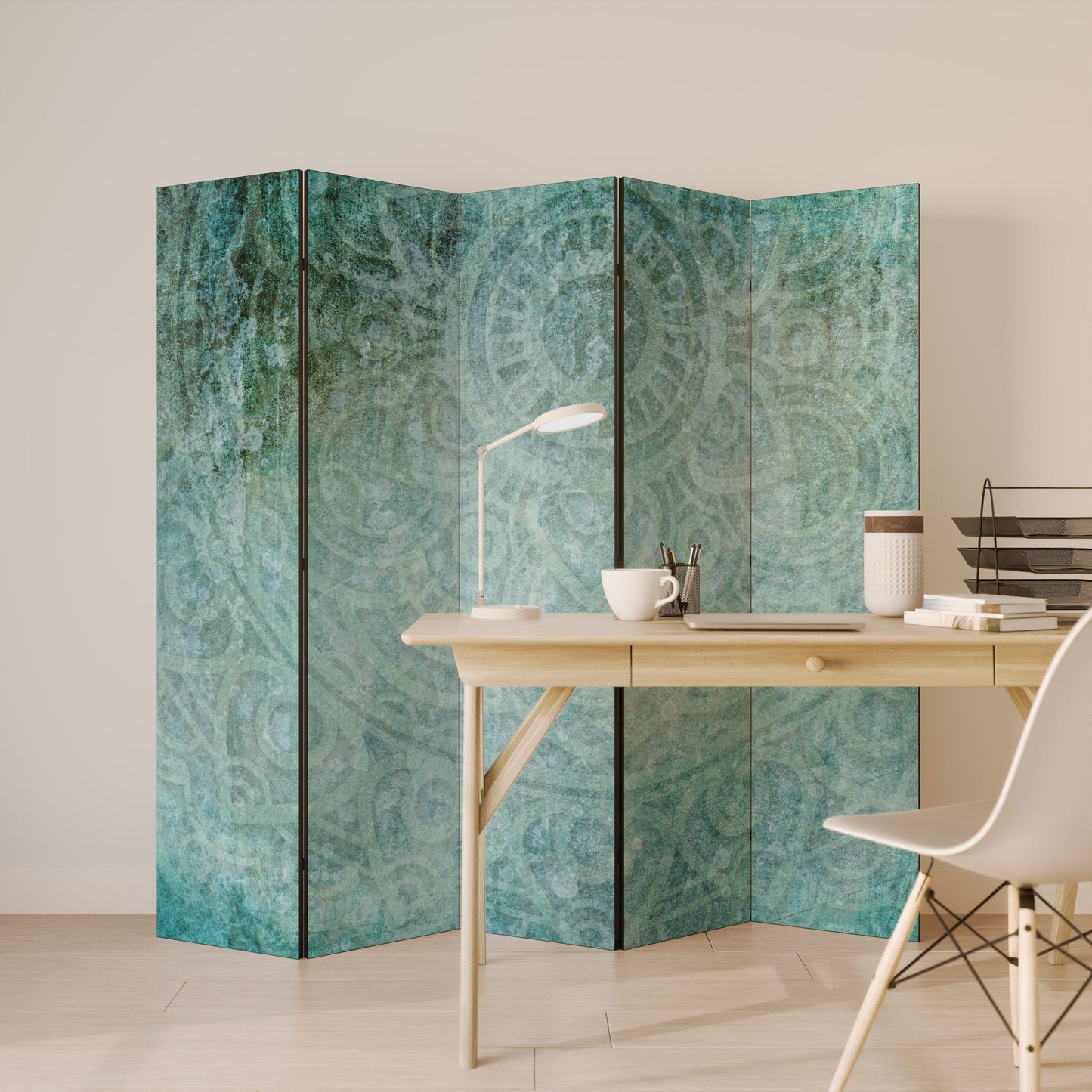 TIMELESS TEXTURAL TIDE Decorative 5-Panel Room Divider