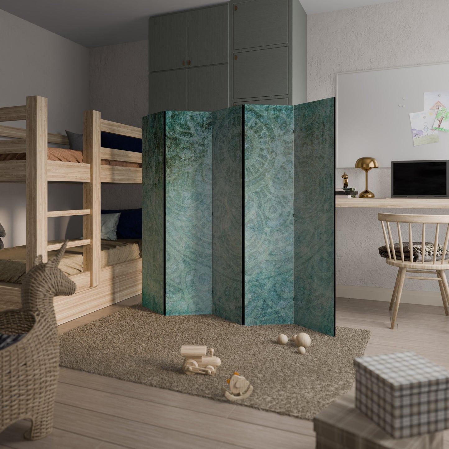 TIMELESS TEXTURAL TIDE Decorative 5-Panel Room Divider