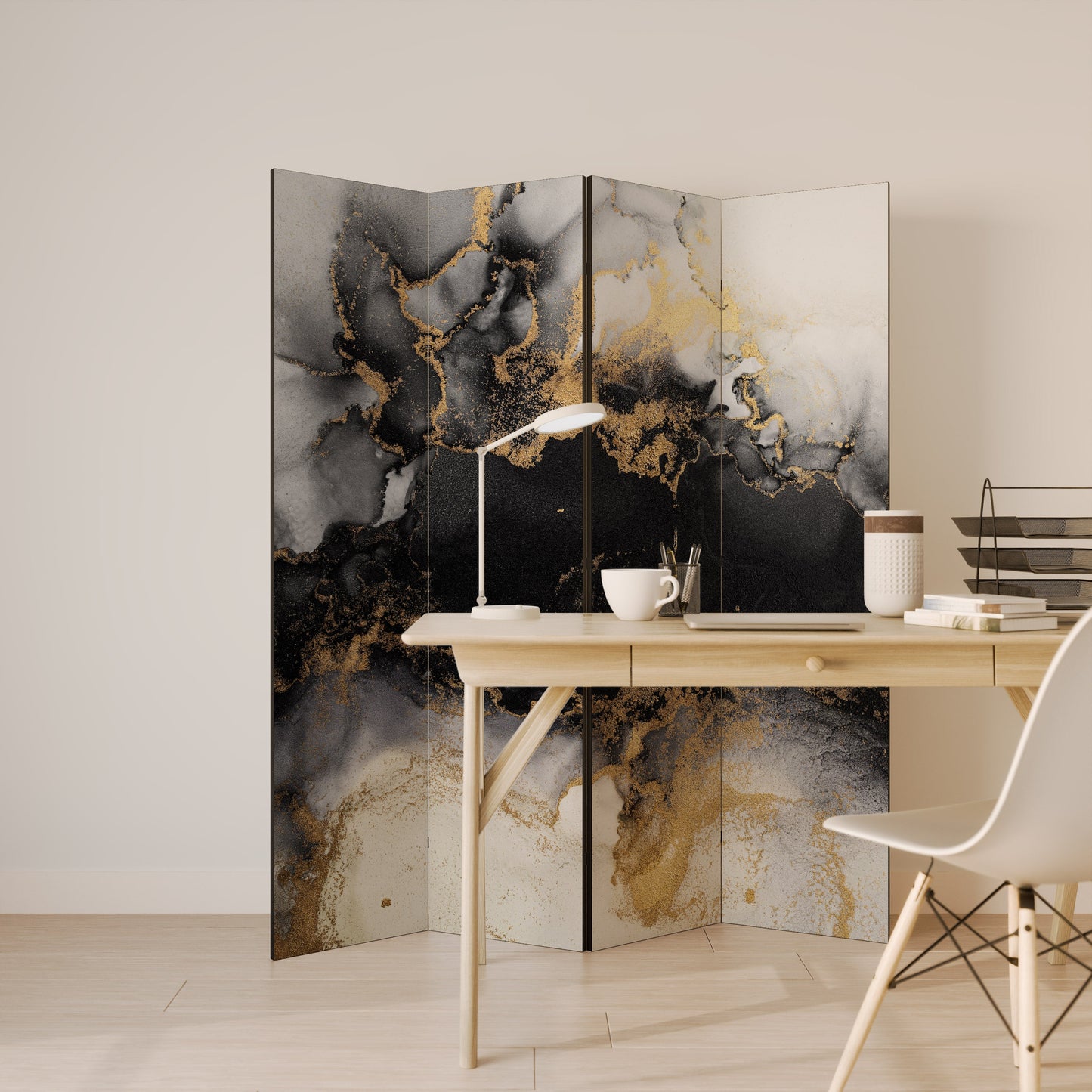 Dekorativ rumsavdelare MARBLE OF TOMMORROW med 4 paneler