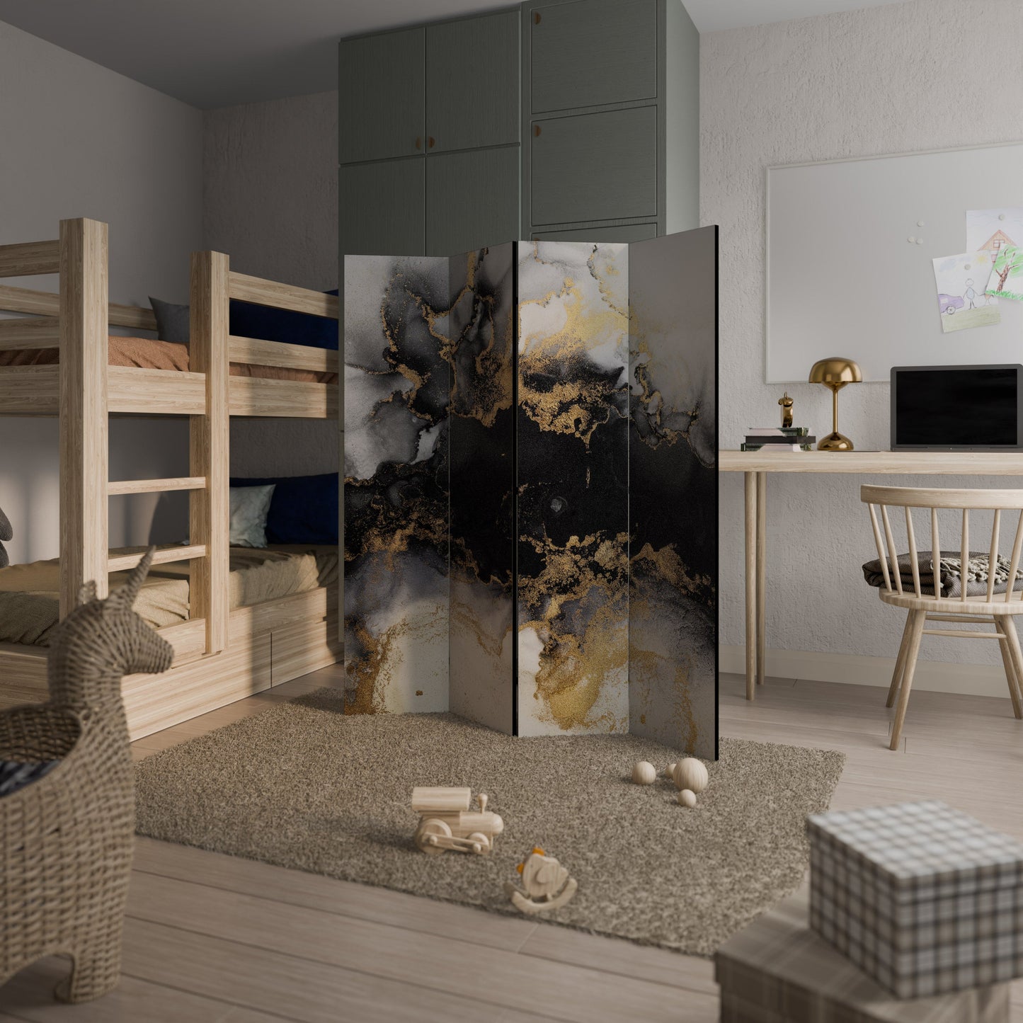 Dekorativ rumsavdelare MARBLE OF TOMMORROW med 4 paneler