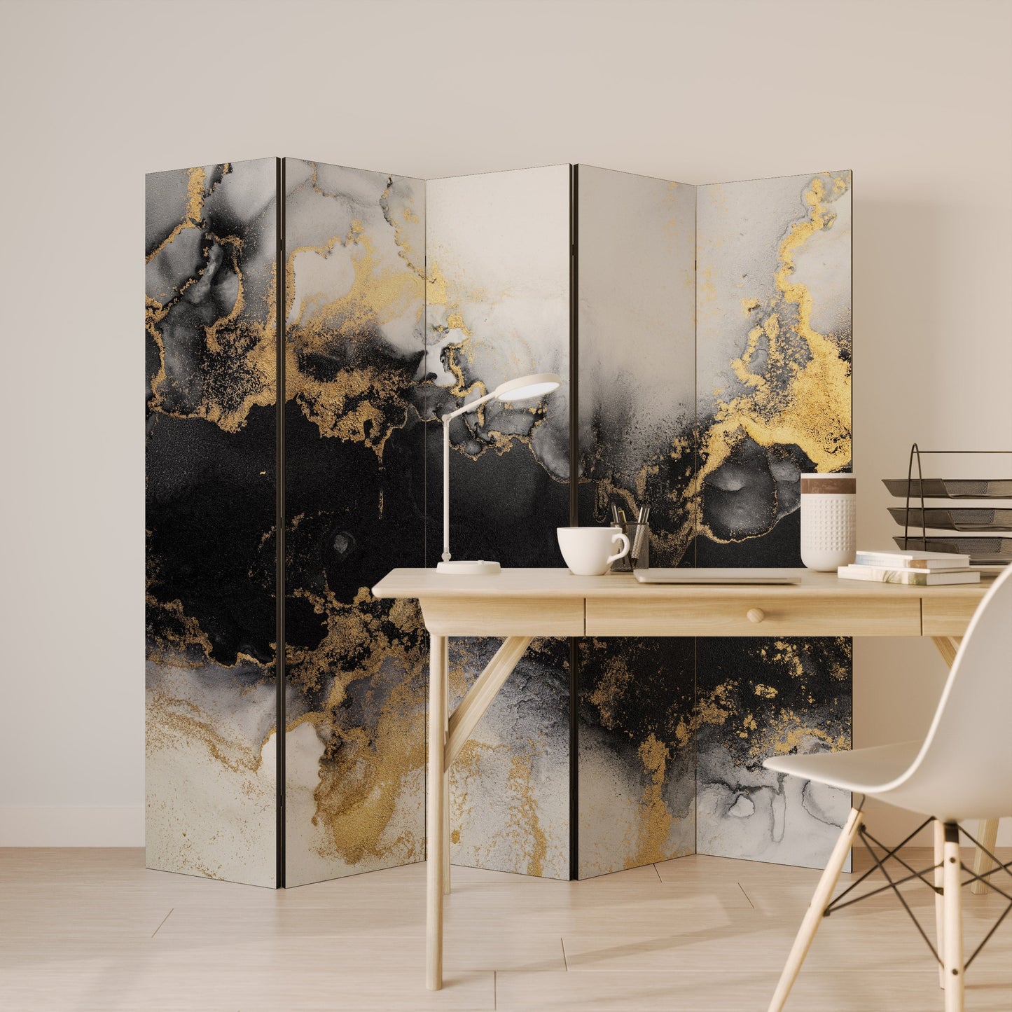 MARBLE OF TOMMORROW Decorative 5-Panel Room Divider