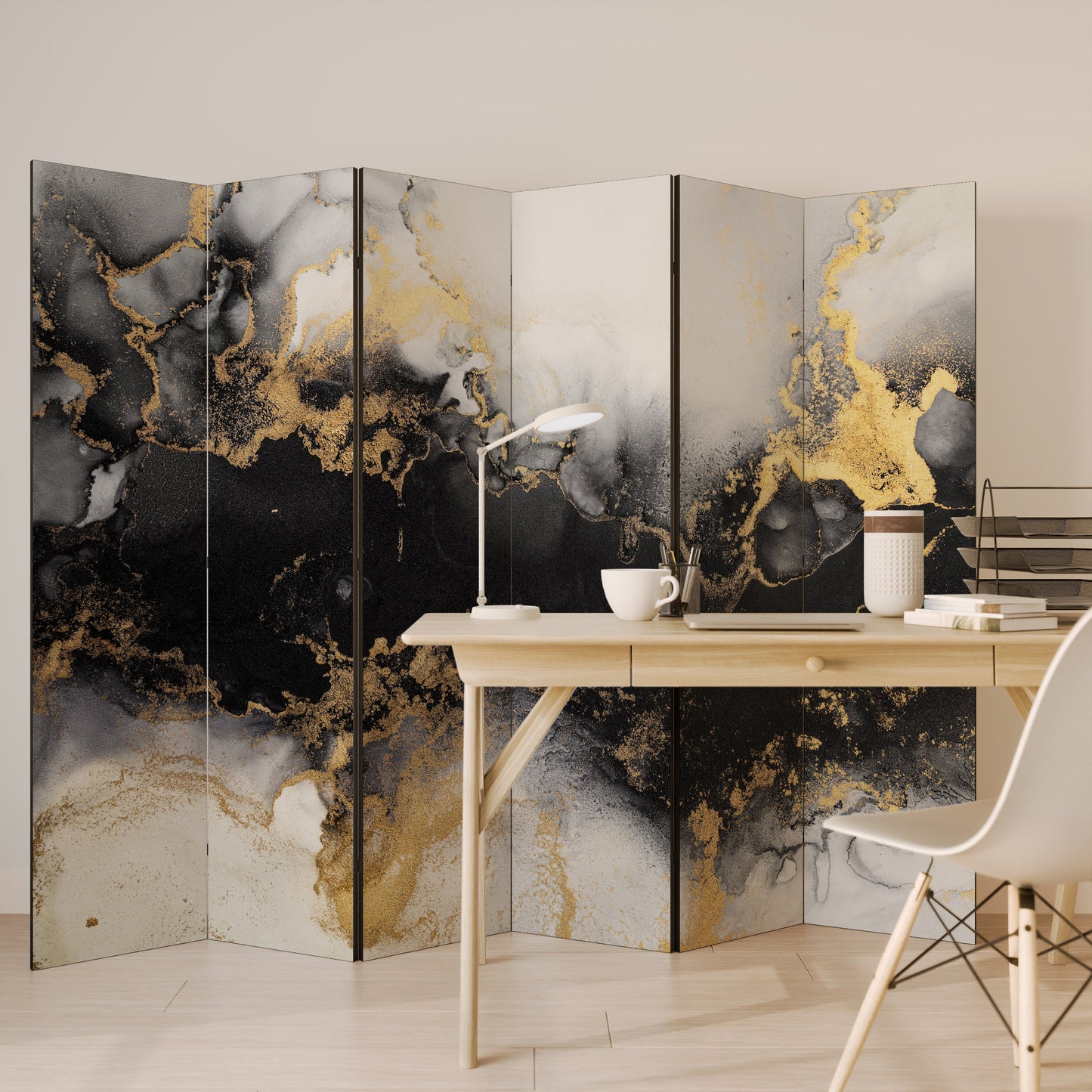 MARBLE OF TOMMORROW Decorative 6-Panel Room Divider