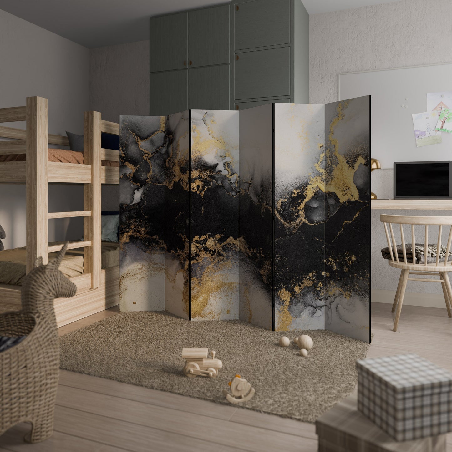 MARBLE OF TOMMORROW Decorative 6-Panel Room Divider