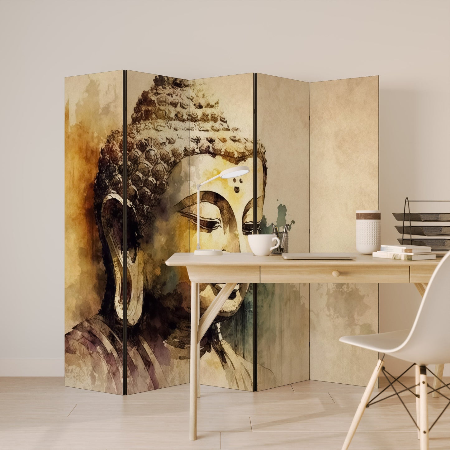 TRANQUIL BUDDHA WHISPERS Decorative 5-Panel Room Divider