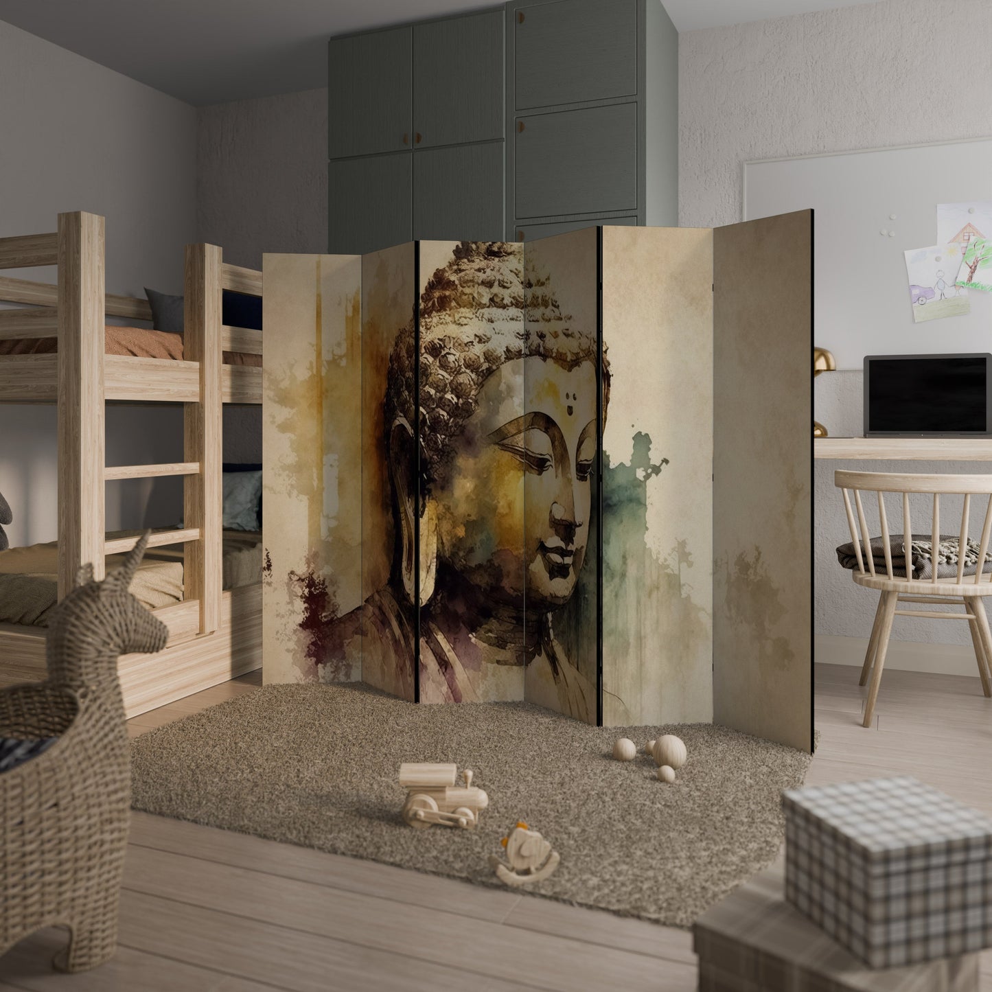 TRANQUIL BUDDHA WHISPERS Decorative 6-Panel Room Divider