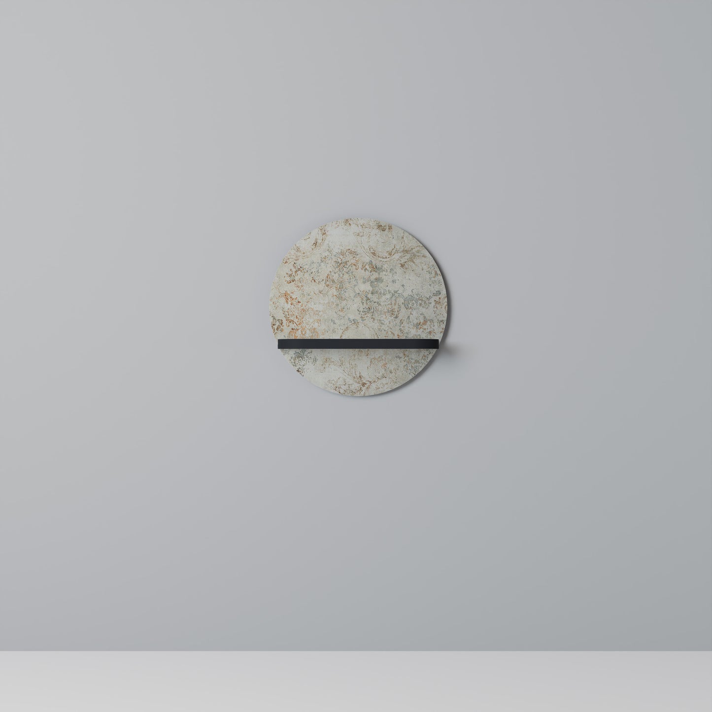 BLOCKAD ELEGANCE Rund konsthylla i svart finish