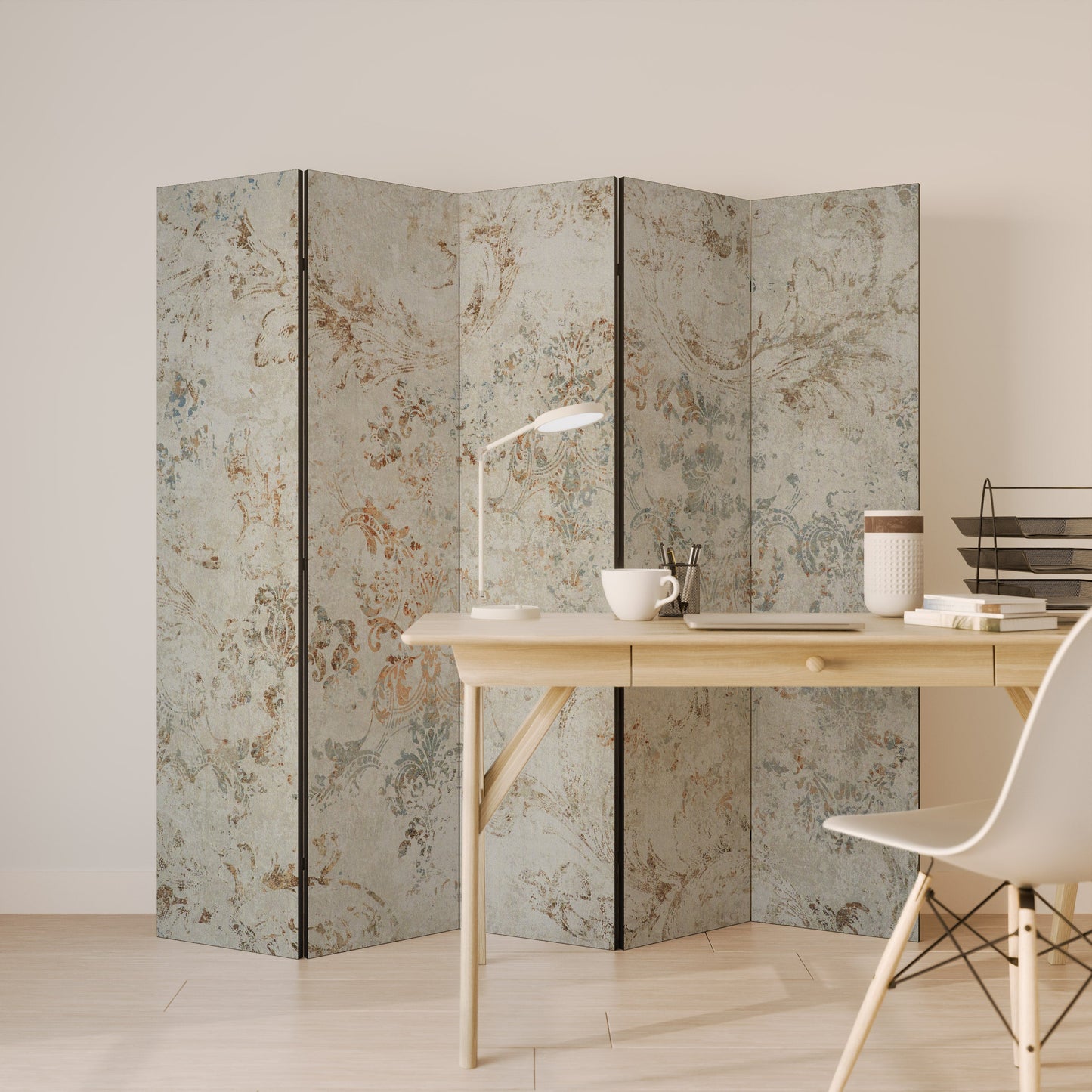 FADED ELEGANCE Decorative 5-Panel Room Divider
