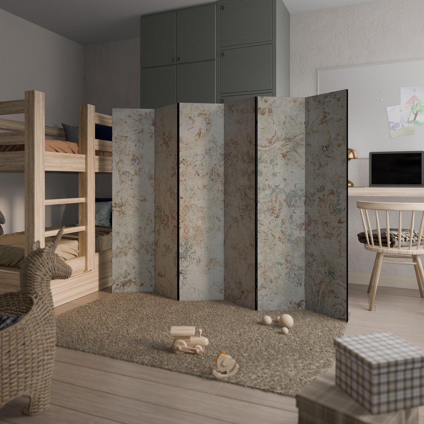 FADED ELEGANCE Decorative 6-Panel Room Divider