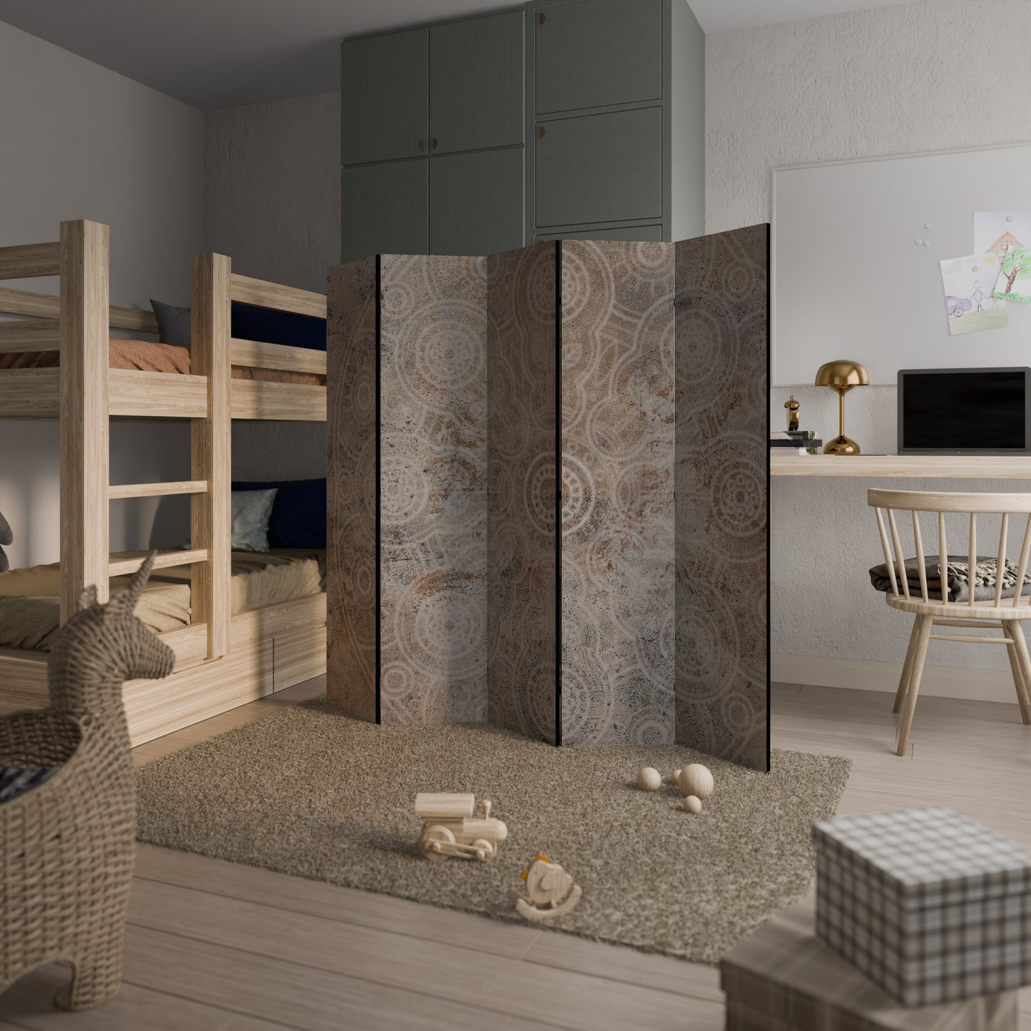 ENIGMATIC PATTERNS Decorative 5-Panel Room Divider