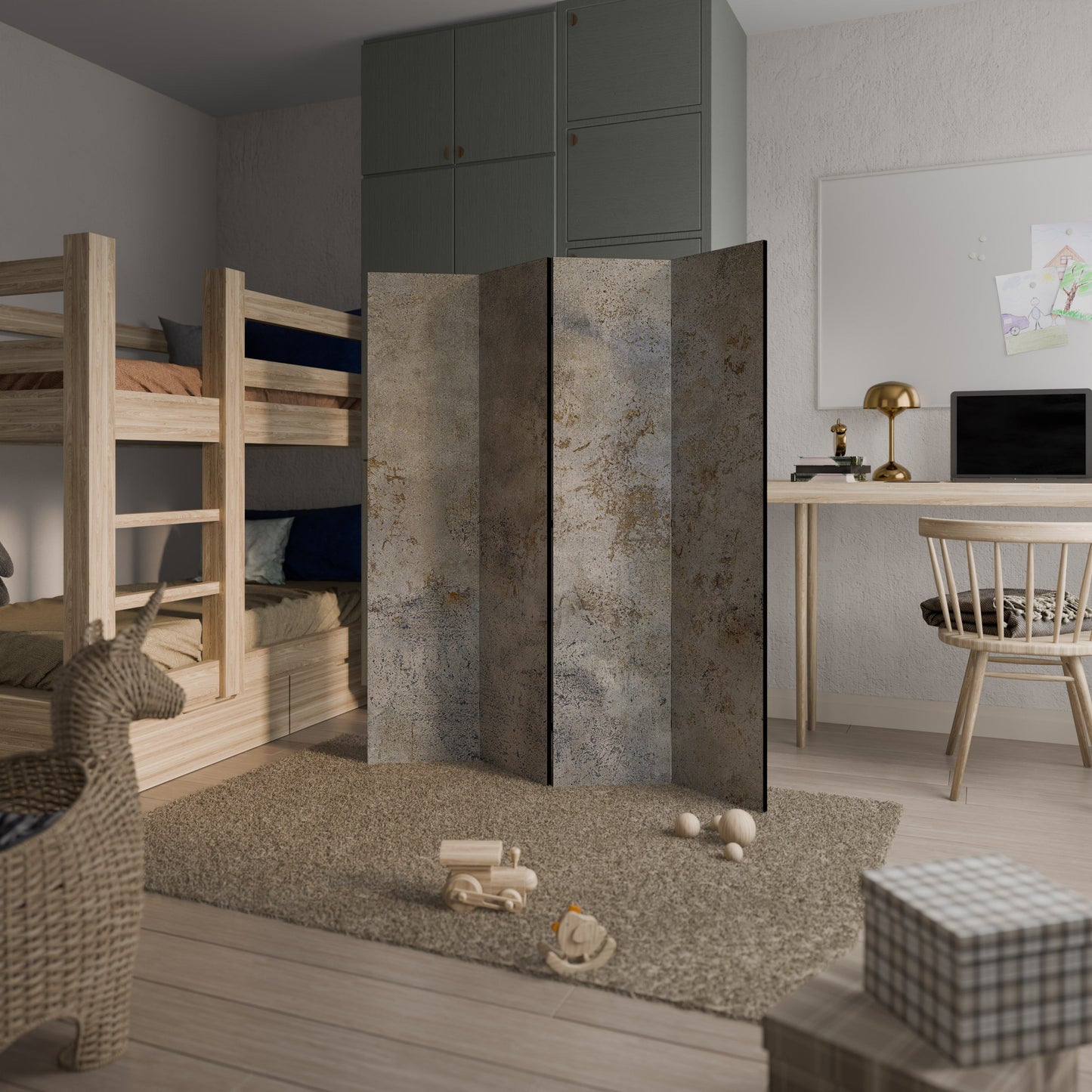 ABSTRACT EARTH CANVAS Decorative 4-Panel Room Divider