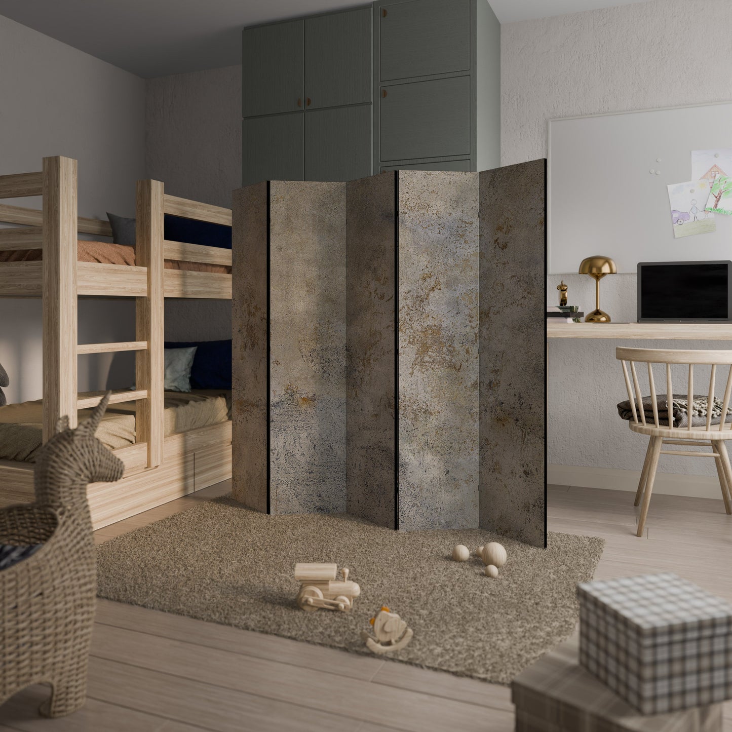 ABSTRACT EARTH CANVAS Decorative 5-Panel Room Divider