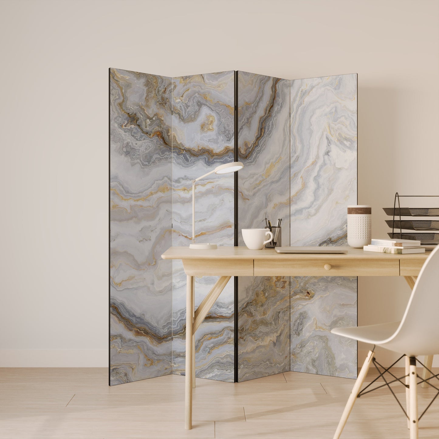 GOLDEN RIDGES Dekorativ rumsavdelare med 4 paneler