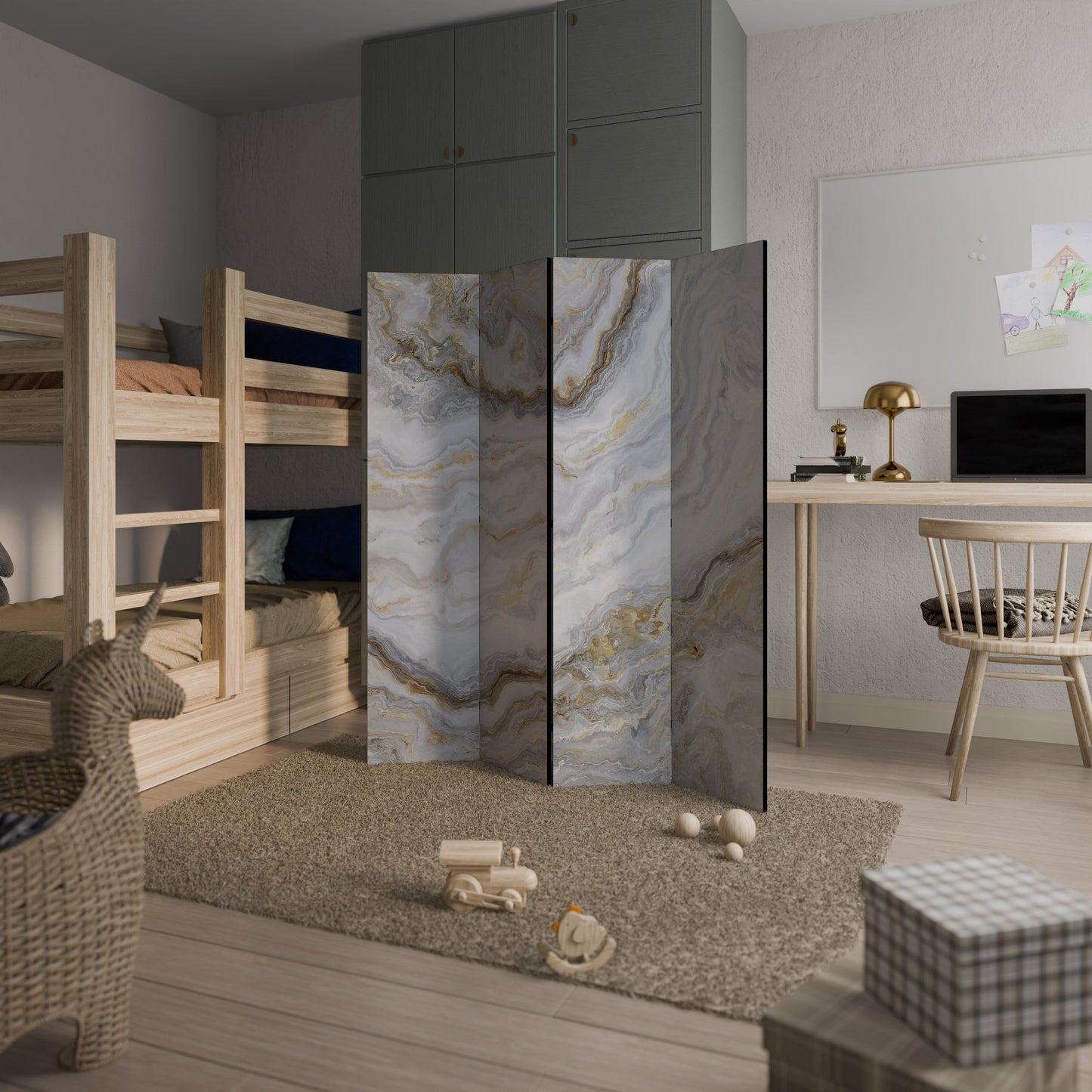 GOLDEN RIDGES Dekorativ rumsavdelare med 4 paneler