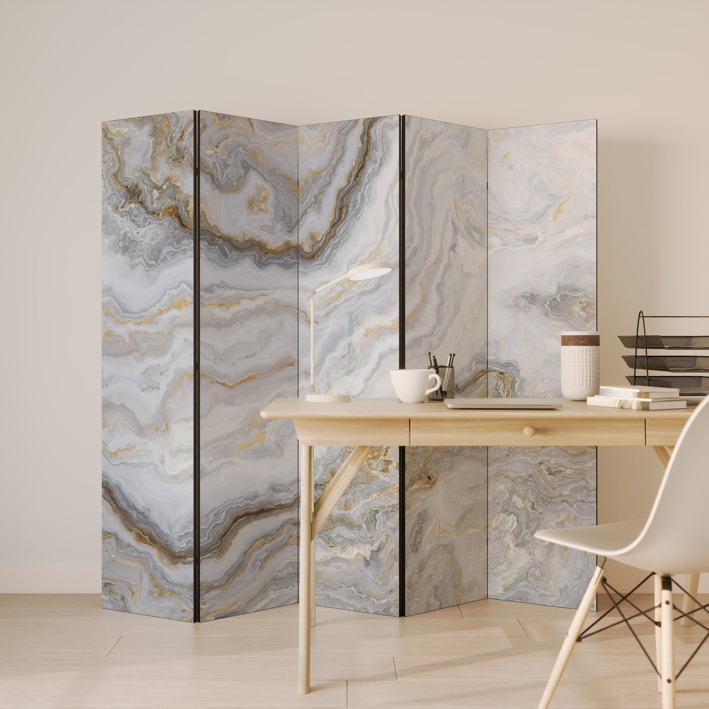 GOLDEN RIDGES Decorative 5-Panel Room Divider